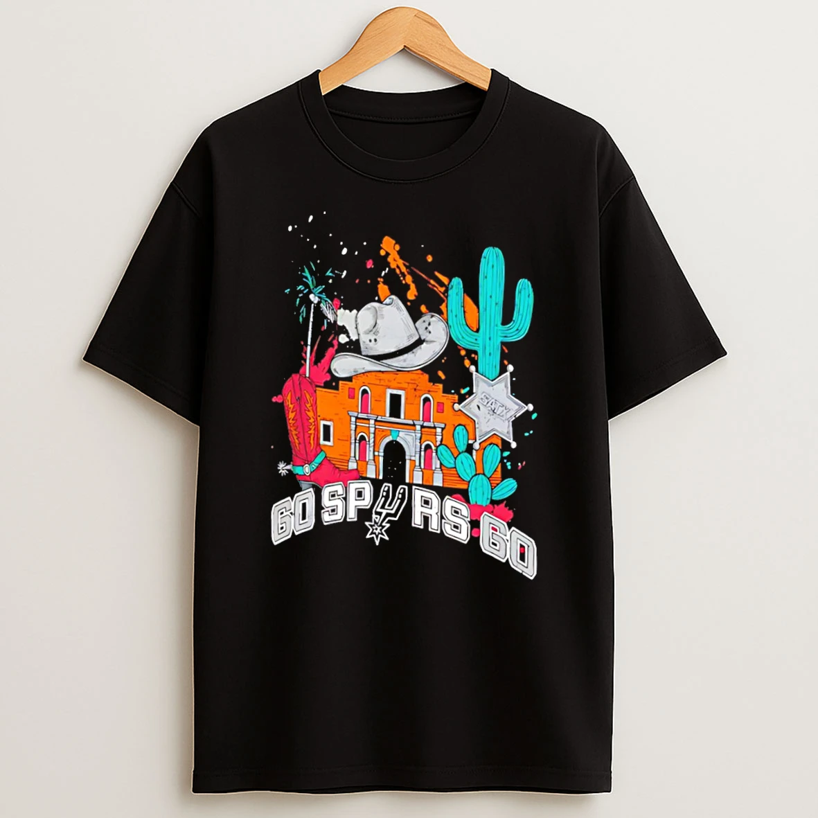 San Antonio Spurs Remember The Spurs Colorful Alamo Graphic Tee Tshirt Hoodie
