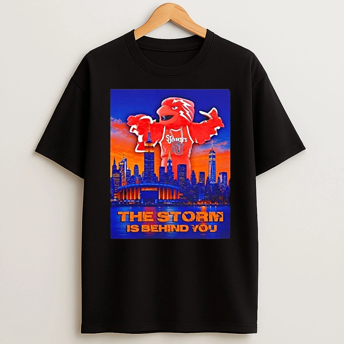 St Johns University Red Storm The Storm Is Behind You Mascot T Shirt