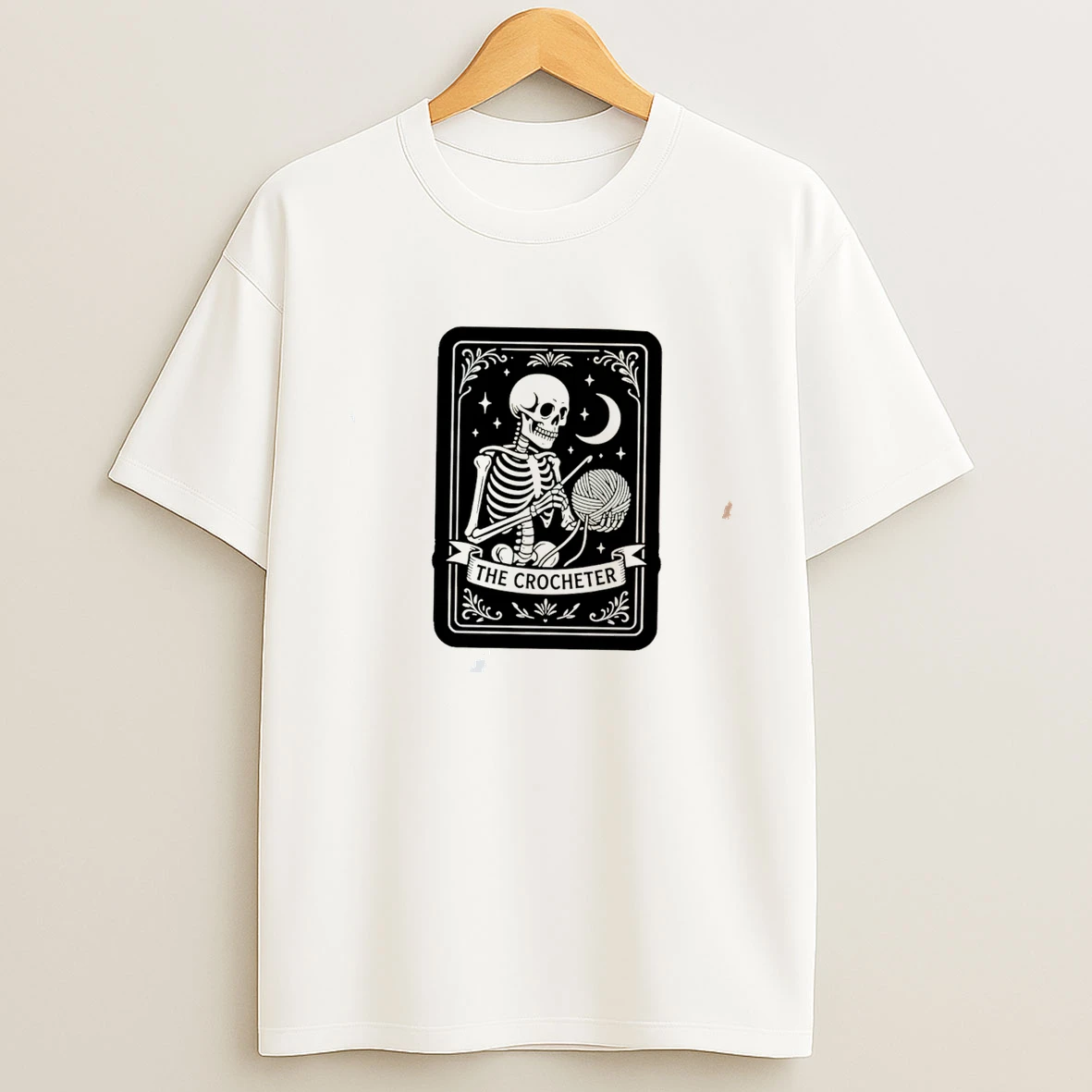 Tarot Card The Crocheter Skeleton Tee Tshirt Hoodie