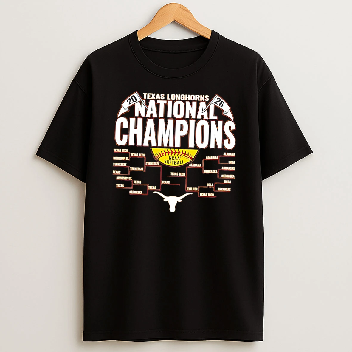 Texas Longhorns 2026 Ncaa Softball Womens College World Series National Champions Bracket Tee Tshirt Hoodie