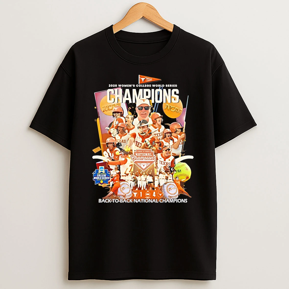 Texas Longhorns 2026 Womens College Series Back To Back National Champions Tshirt Hoodie
