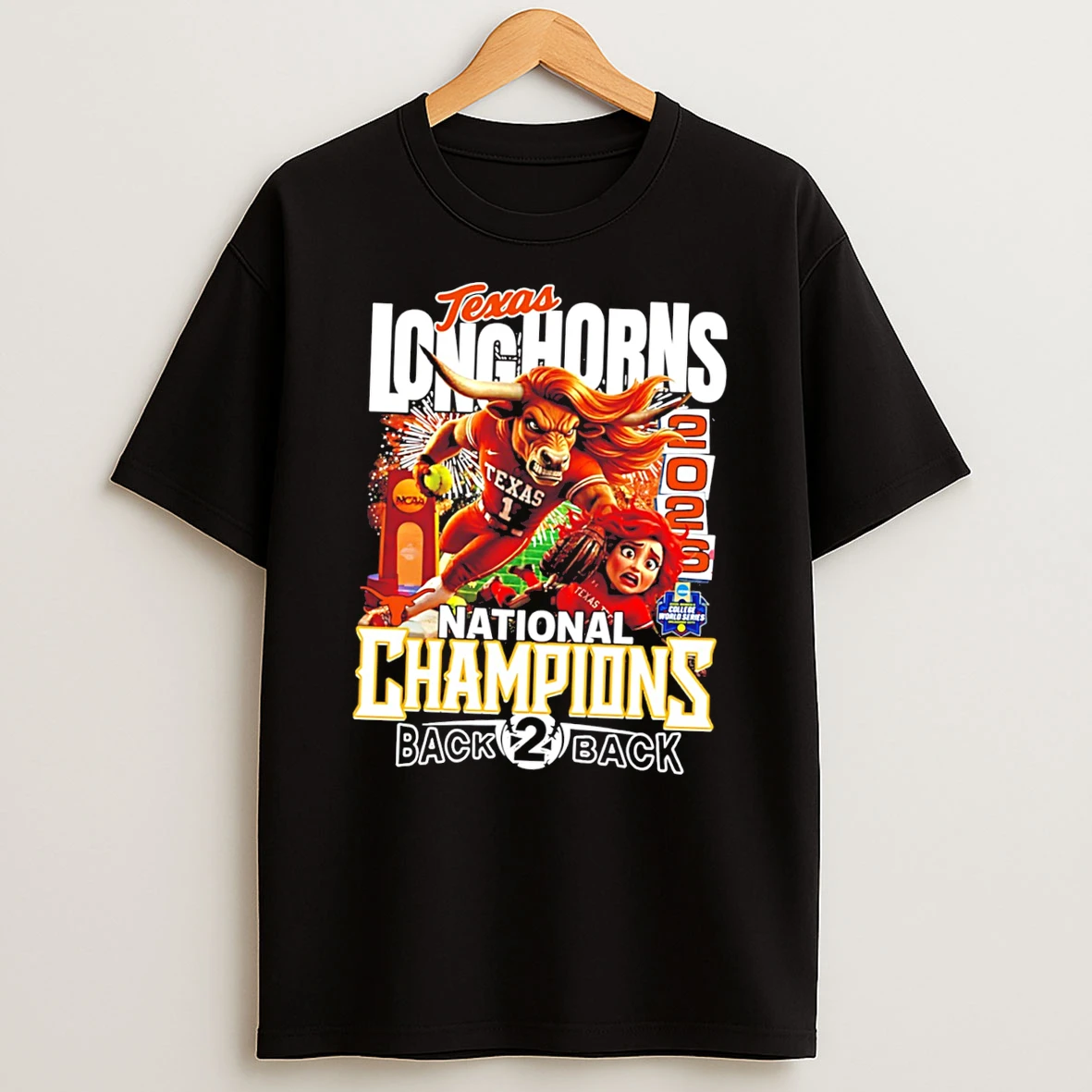 Texas Longhorns Softball 26 Wcws National Champions Back To Back Beat Texas Tech Tee Tshirt Hoodie