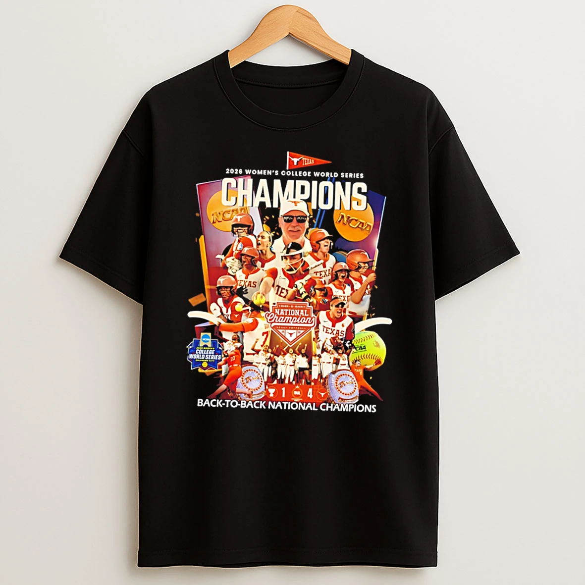 Texas Softball 2026 Wcws Back To Back National Champions Player Collage Tee Tshirt Hoodie