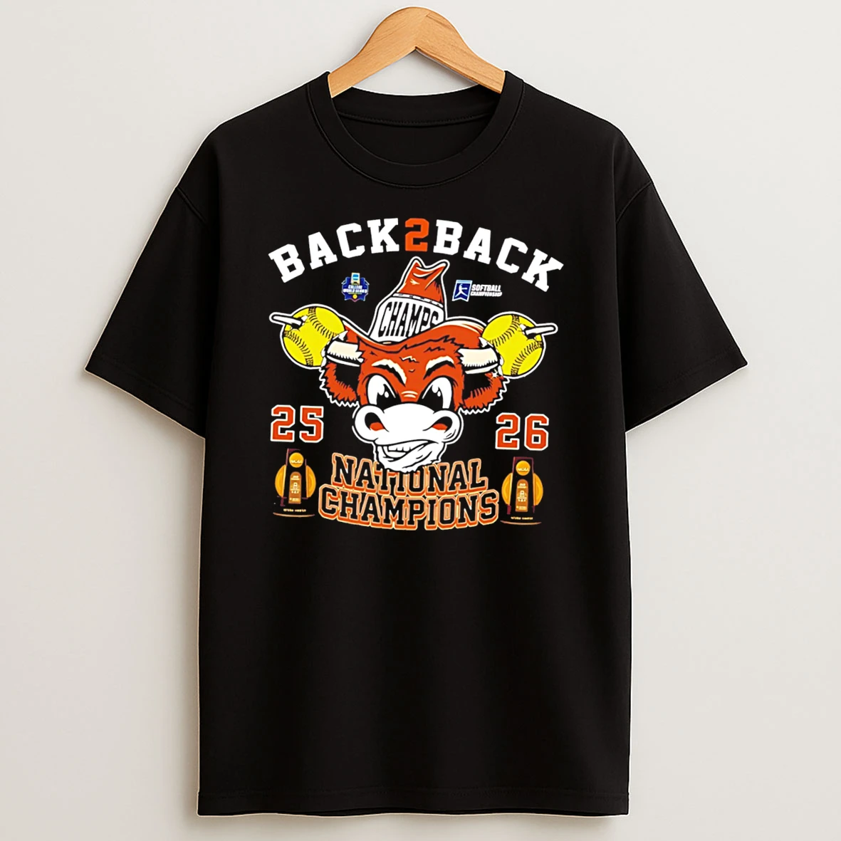 Texas Softball 2026 Wcws National Champions B2b Tee Tshirt Hoodie