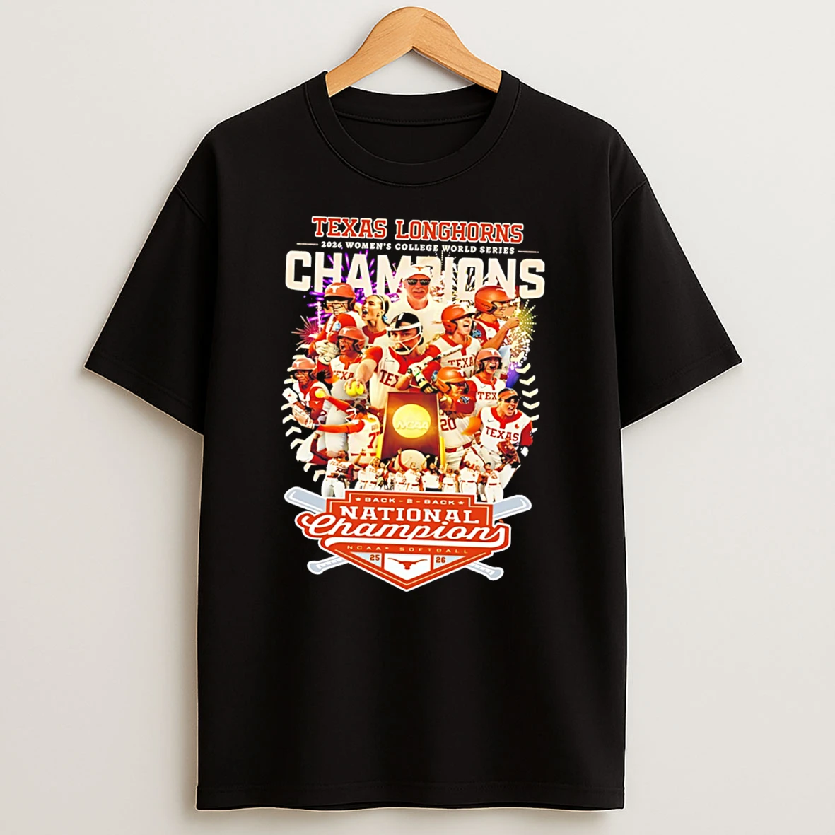 Texas Softball 2026 Wcws National Champions Back To Back Graphic Tee Tshirt Hoodie