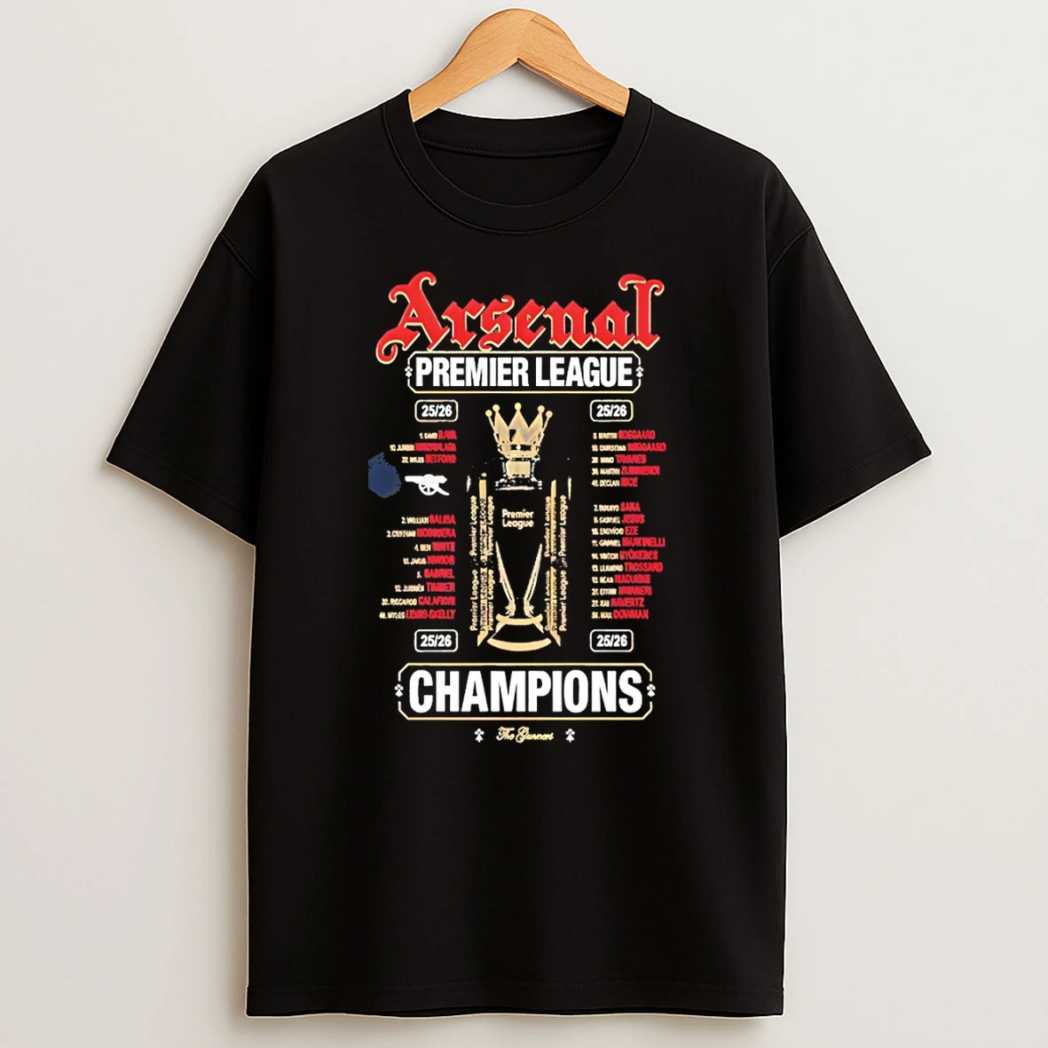 Trophy Arsenal Football Club Premier League The Gunners Arsenal Champions 25 26 Tshirt Hoodie