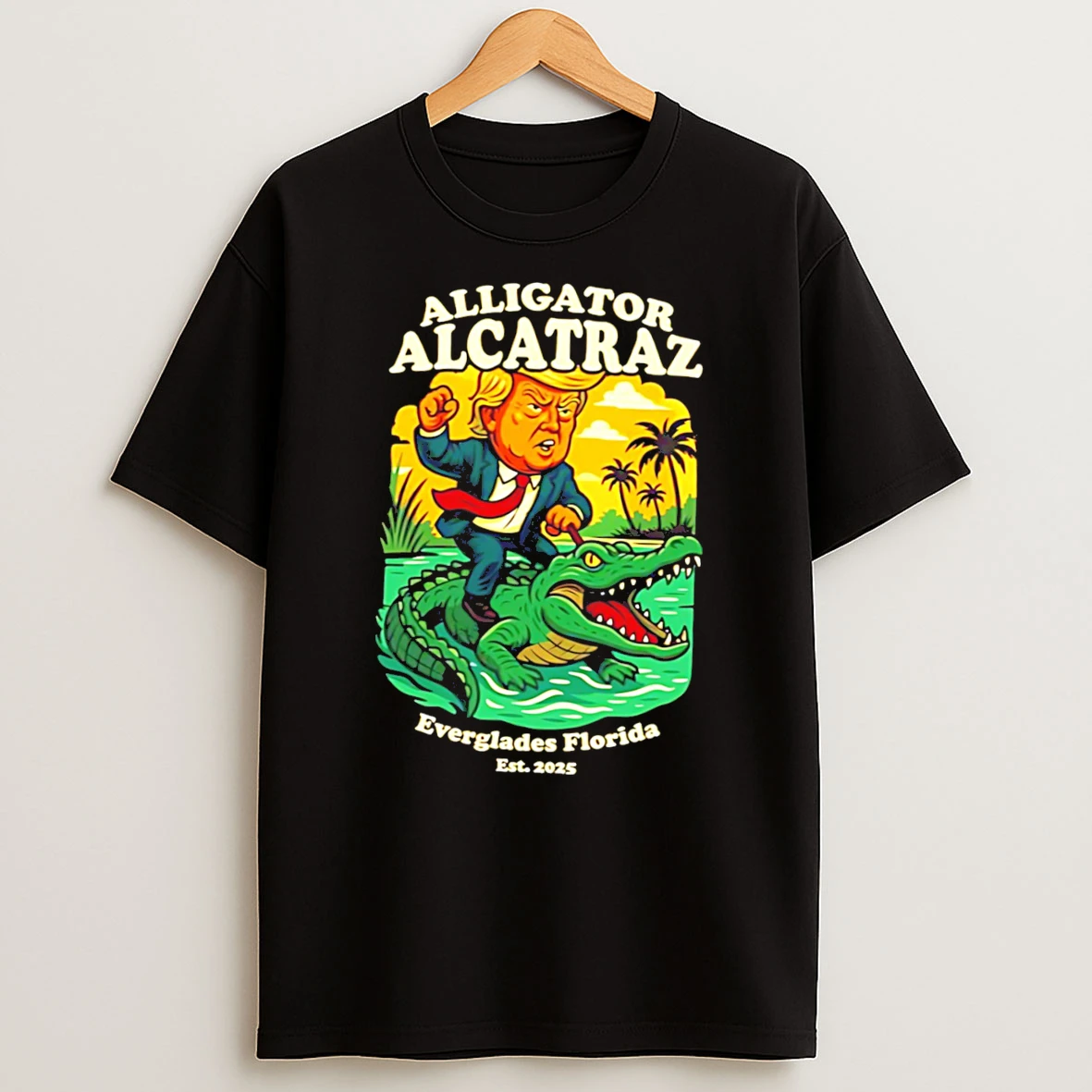 Trump Alligator Alcatraz Everglades Florida Est 2025 Tee Tshirt Hoodie