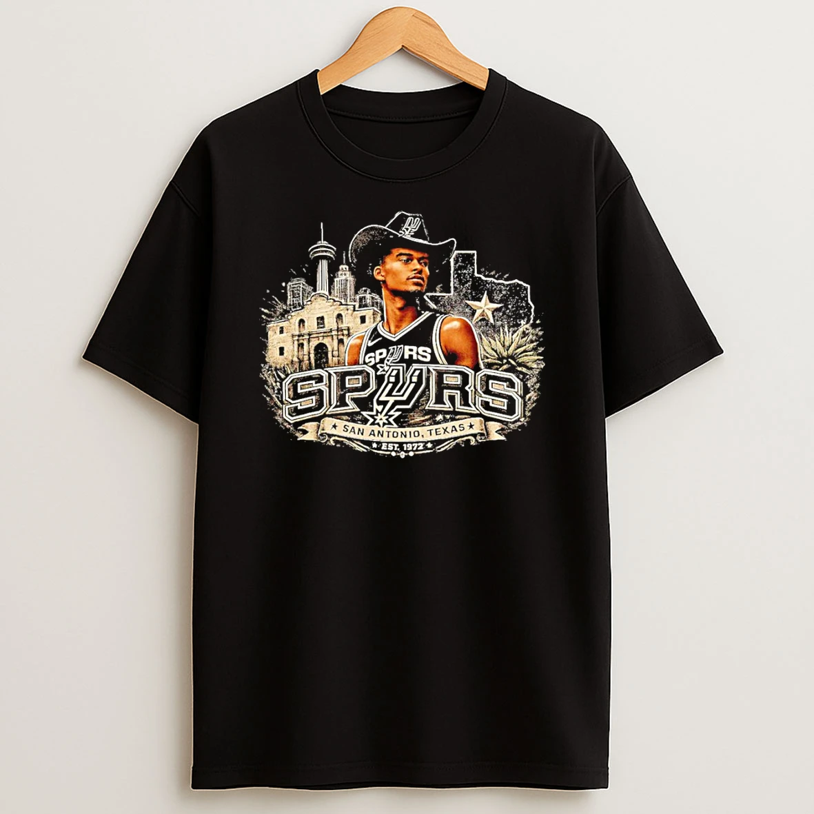 Victor Wembanyama San Antonio Spurs Cowboy Hat Alamo Texas Est 1972 Tshirt Hoodie