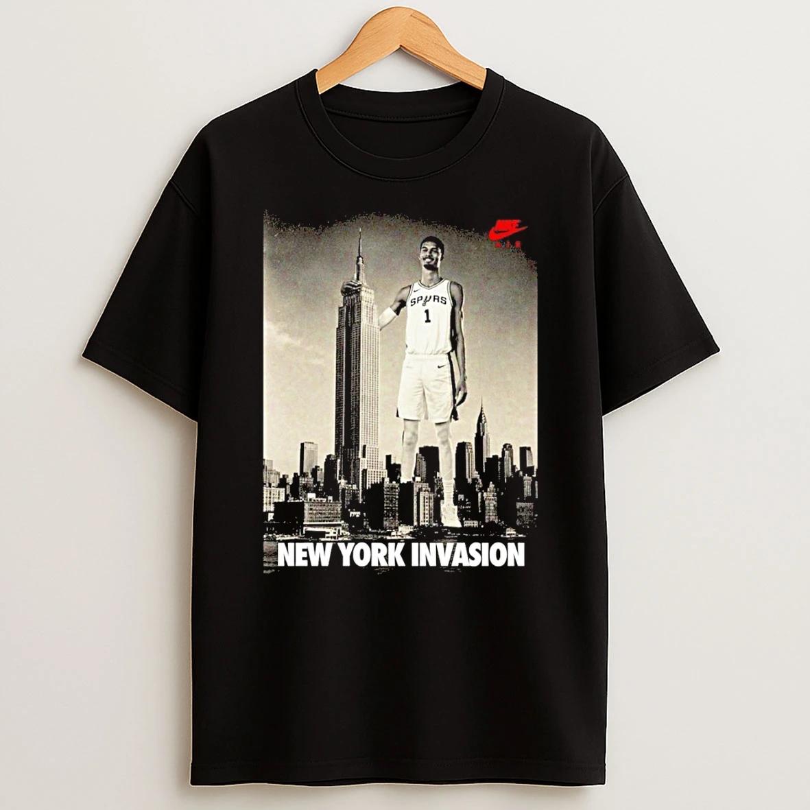 Victor Wembanyama San Antonio Spurs Nike Air New York Invasion Basketball Tshirt Hoodie