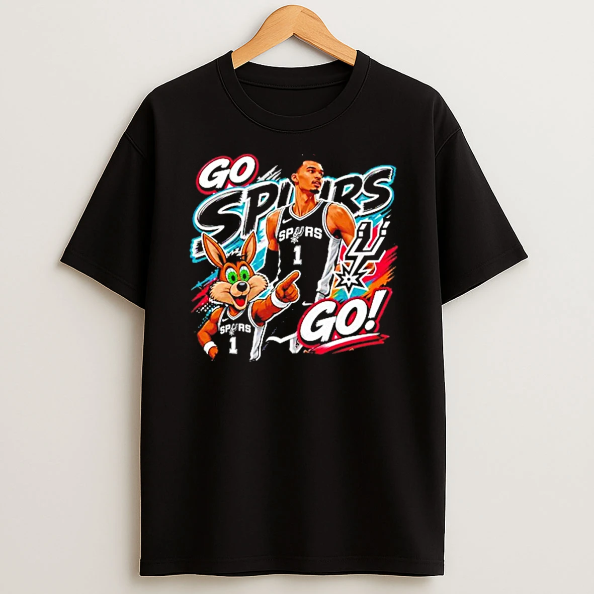 Victor Wembanyama San Antonio Spurs Mascot Go Spurs Go Basketball Team Tshirt Hoodie