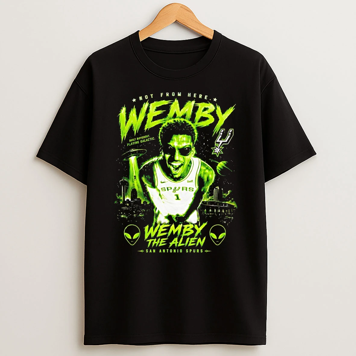 Wemby Alien Victor Wembanyama San Antonio Spurs Basketball Nba 2026 Not From Here Tshirt Hoodie