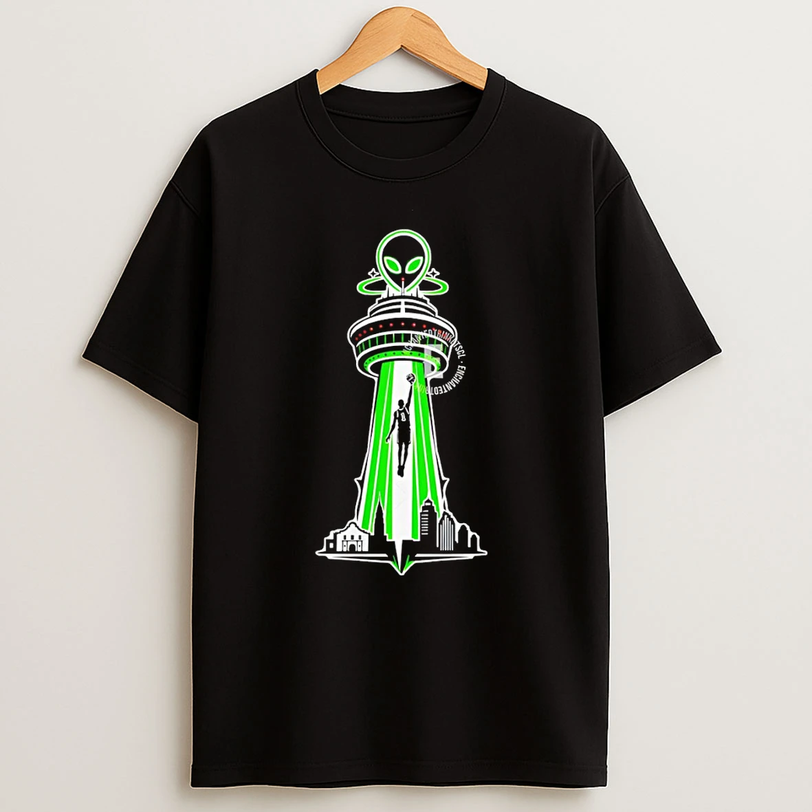 Wemby San Antonio Spurs Basketball Alien Ufo City Skyline Nba 2026 Tshirt Hoodie
