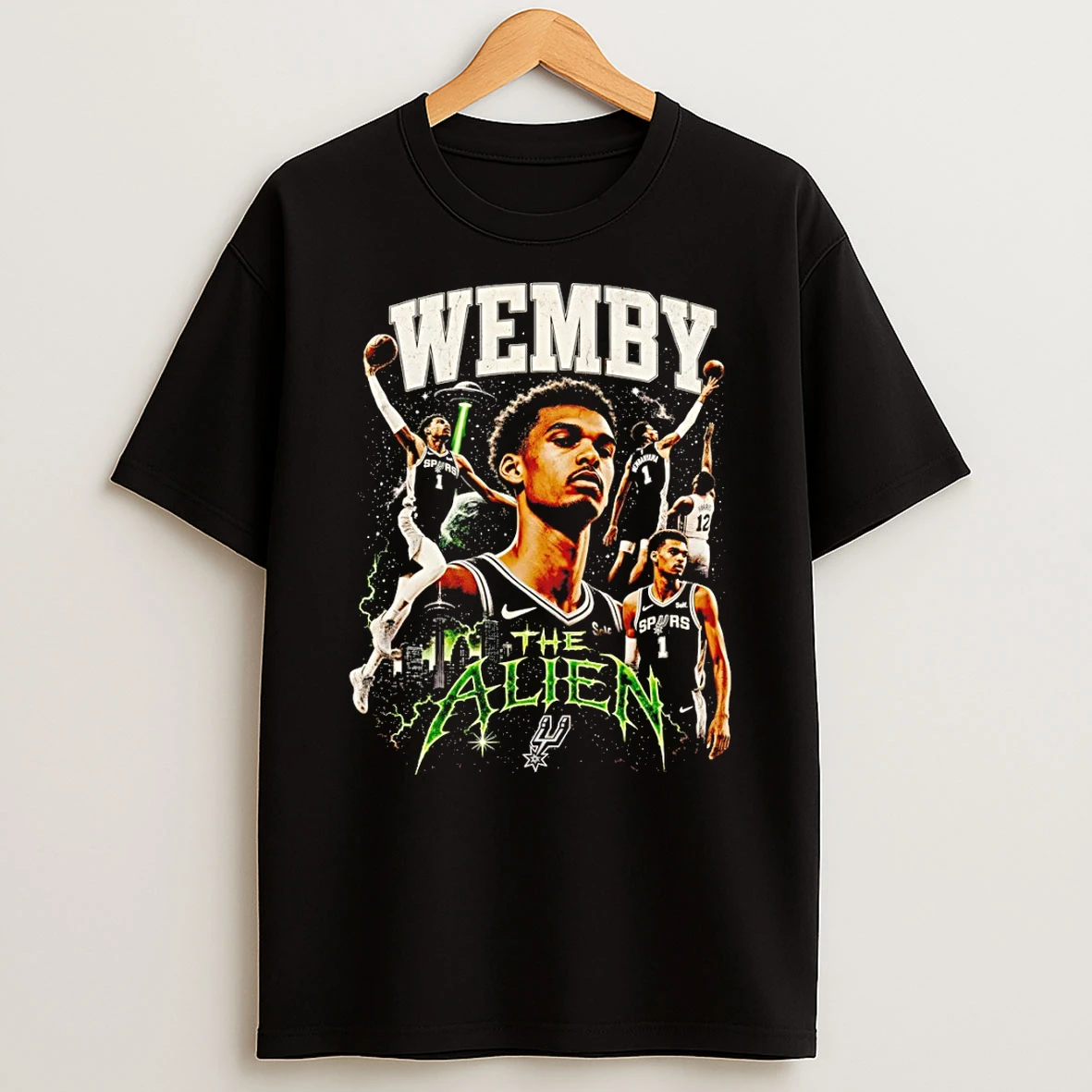 Wemby The Alien Victor Wembanyama San Antonio Spurs Basketball Nba 2026 Graphic Tshirt Hoodie
