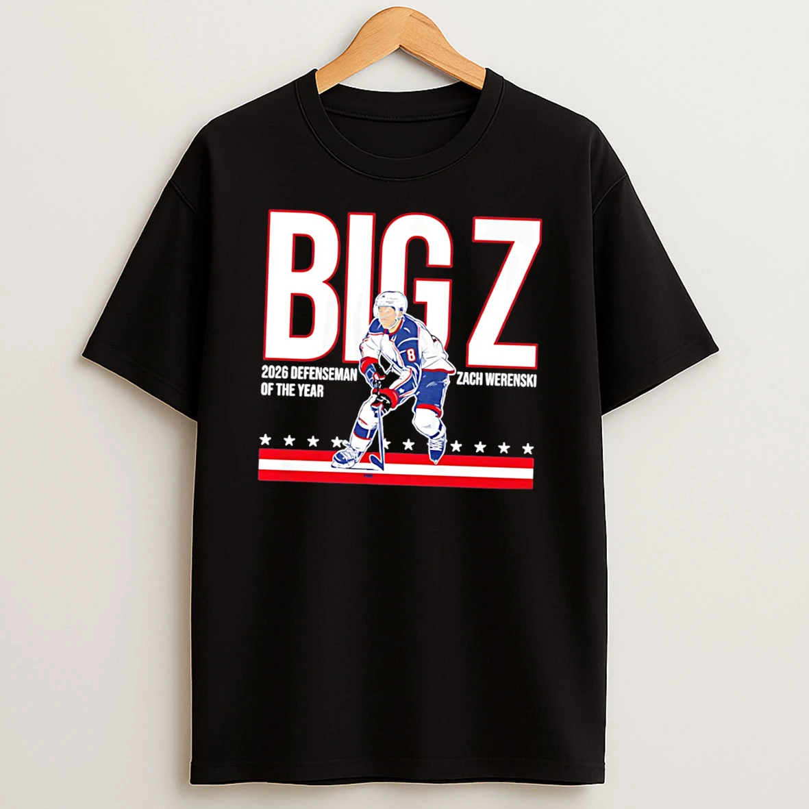 Zach Werenski Columbus Blue Jackets Big Z 2026 Defenseman Of The Year Tee Tshirt Hoodie