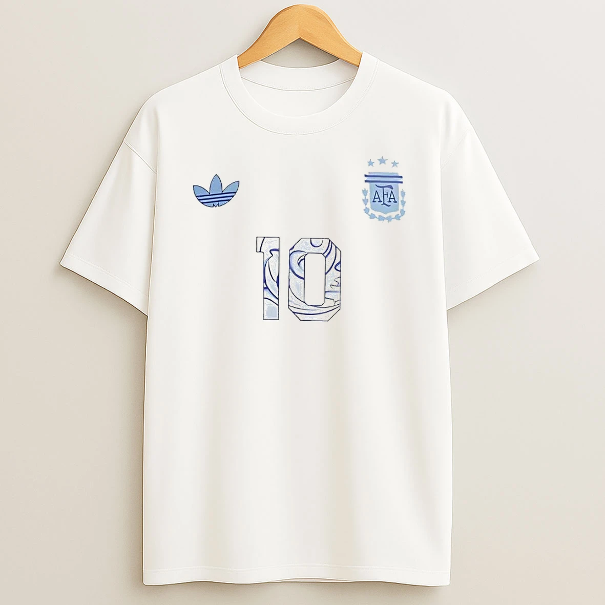 Argentina Afa 10 Trefoil Logo Jersey Argentina T Shirt