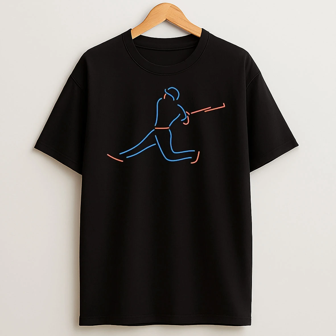 Baseball Swing Neon Art Baseball Player T Shirt
