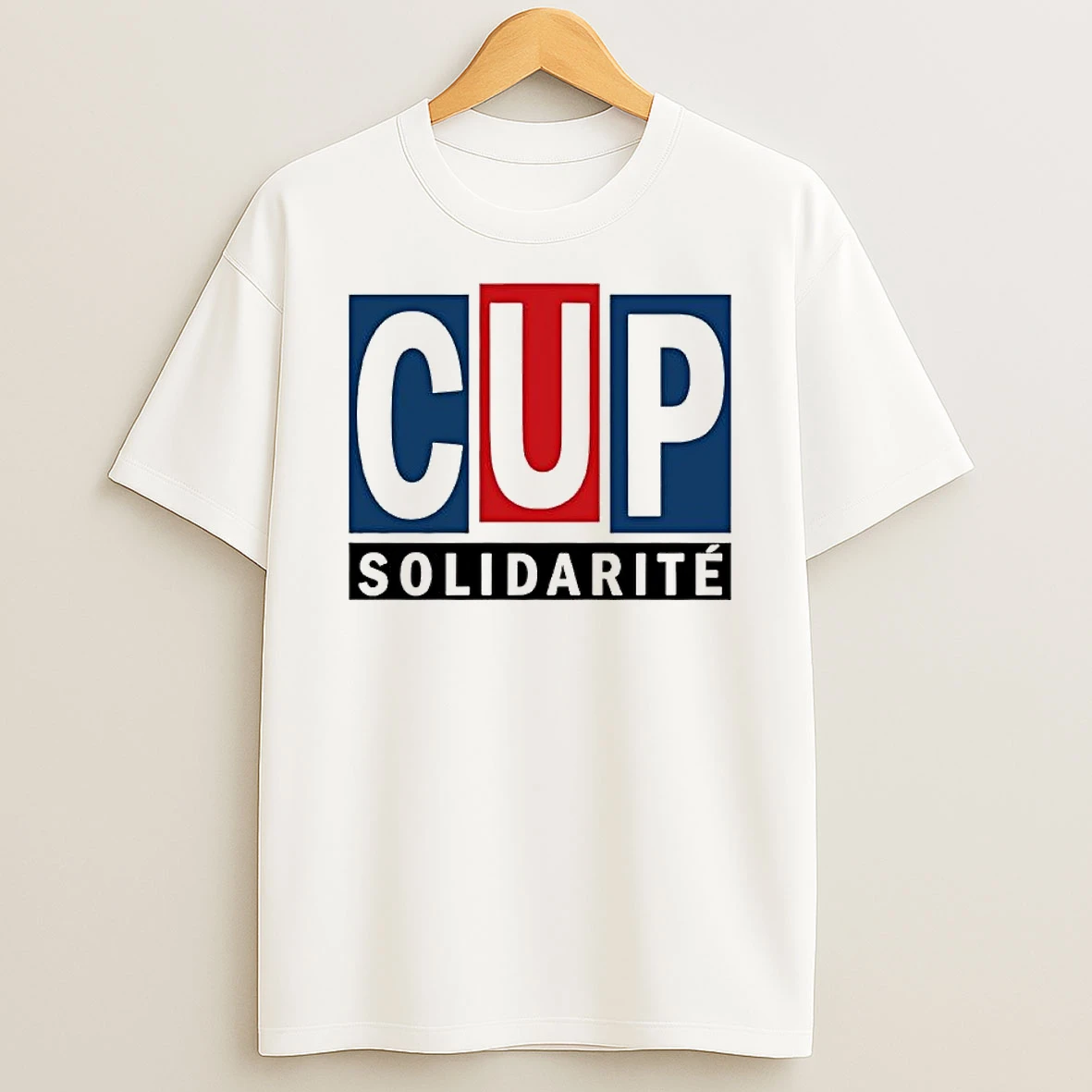 Cup Solidarity Red White Blue Logo T Shirt