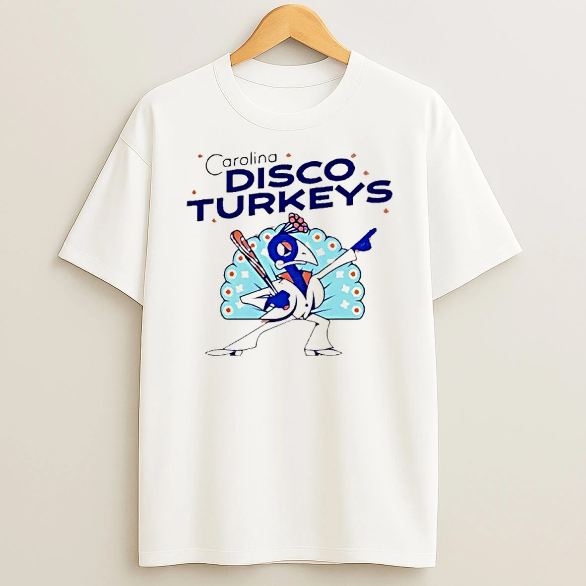 Carolina Disco Turkeys Logo Baseball Dancing Peacock Sport T Shirt