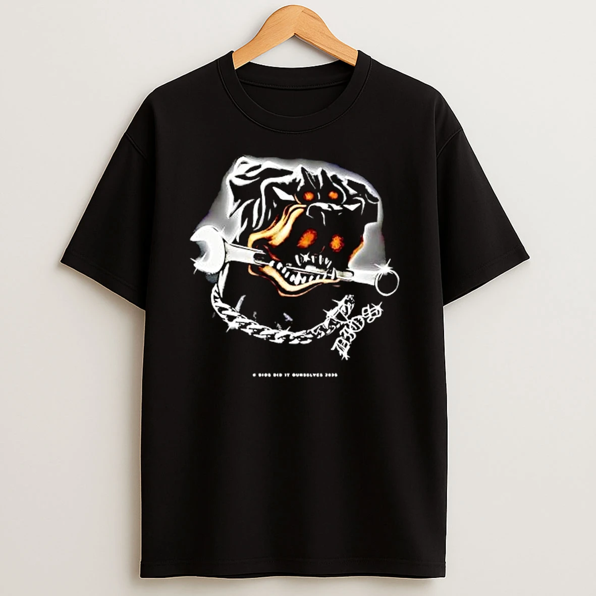Dios Did It Ourselves 2026 Rottweiler Holding Wrench With Chain T Shirt