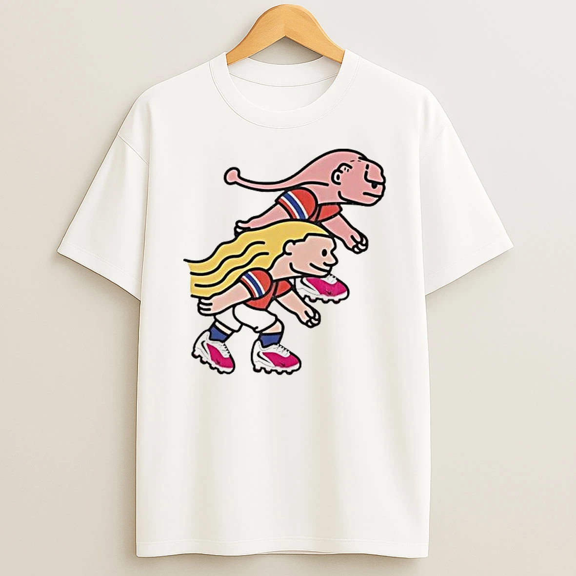 Erling Haaland Running With Blob Footballer Norway Soccer T Shirt
