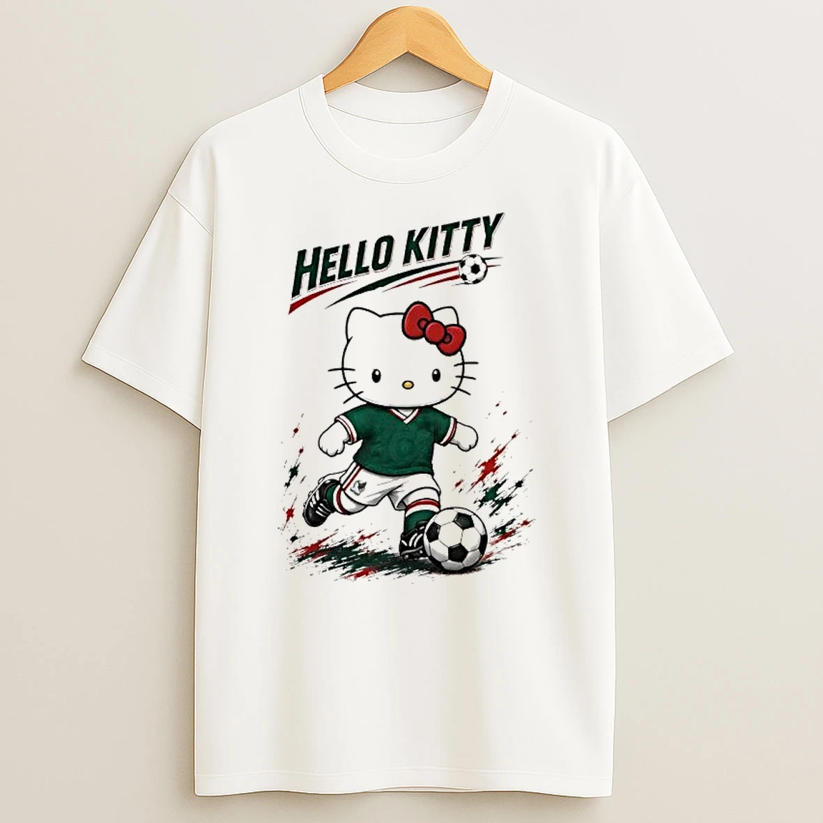 Hello Kitty Soccer Fan Hello Kitty Playing Soccer Mexico T Shirt