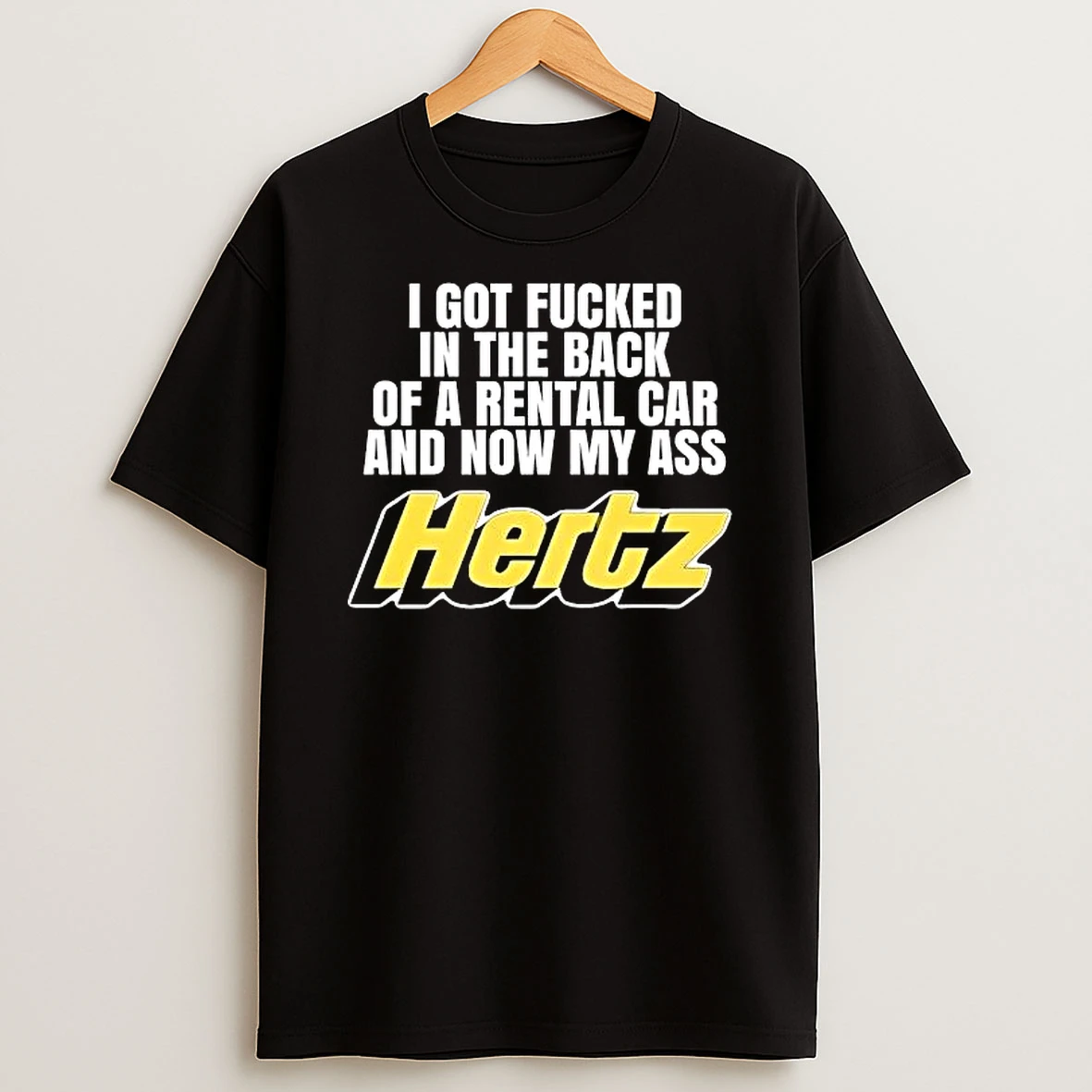Hertz Humor I Got Fucked In The Back Of A Rental Car And Now My Ass T Shirt