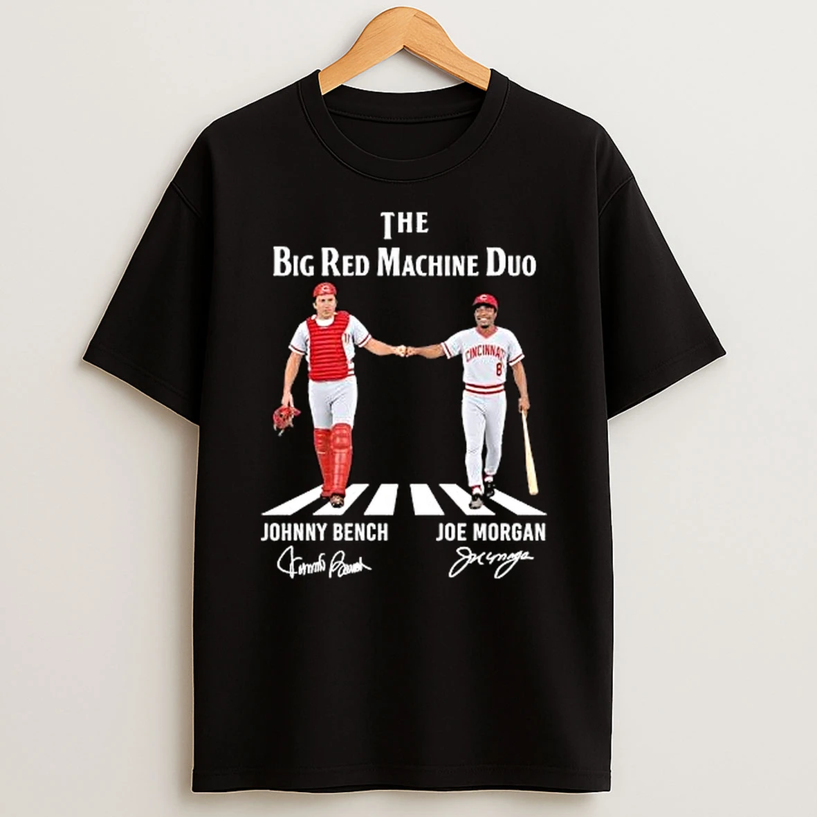 Johnny Bench Joe Morgan Fist Bump The Big Red Machine Duo Cincinnati T Shirt