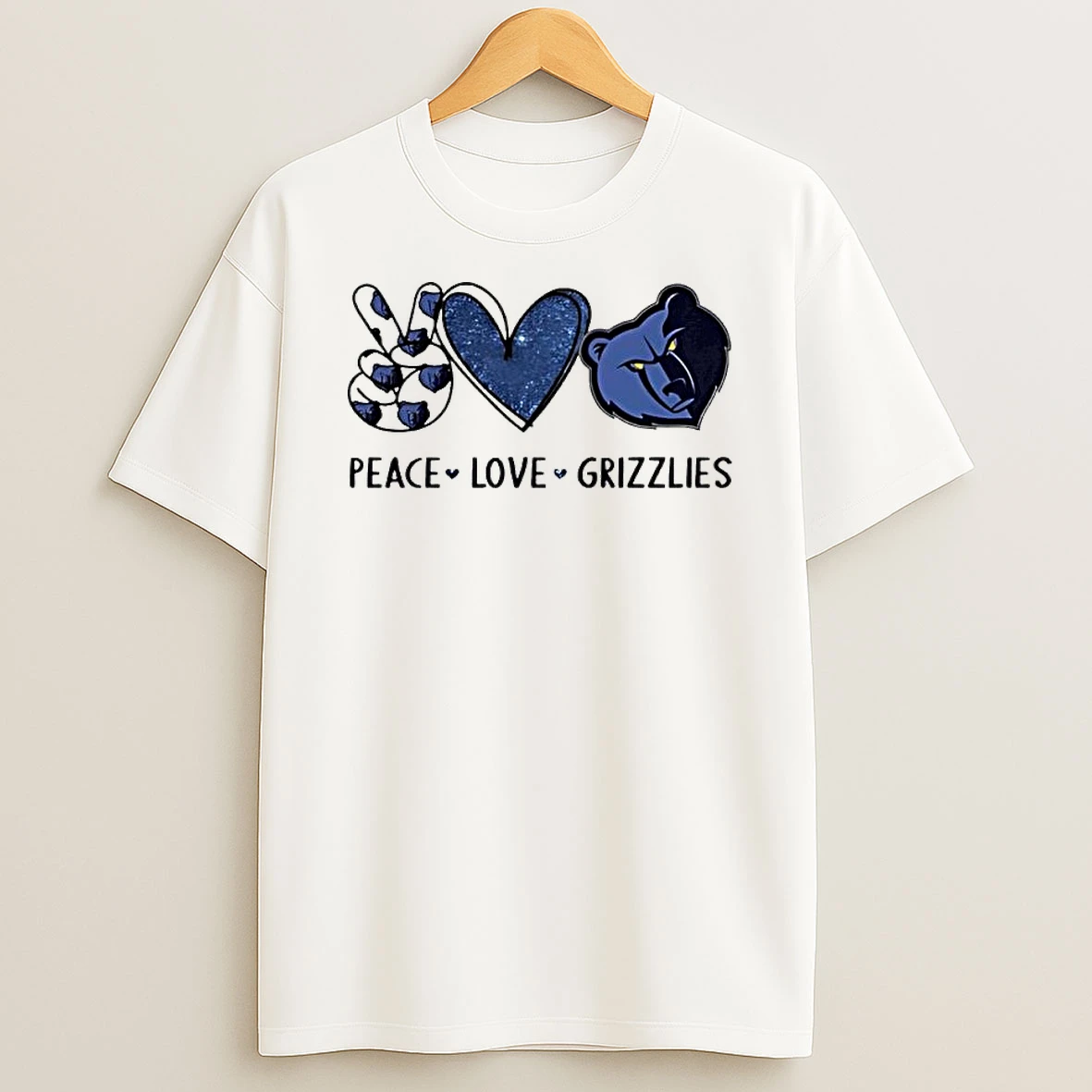 Memphis Grizzlies Apparel Peace Love Grizzlies T Shirt