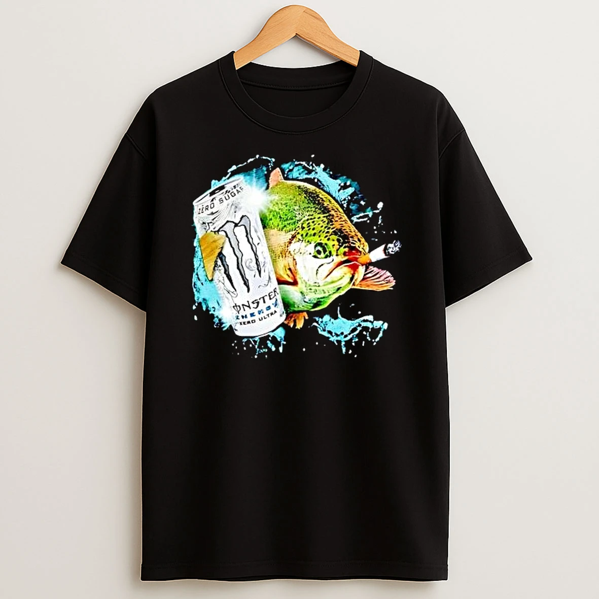 Monster Zero Ultra Fish Smoking Cigarette T Shirt