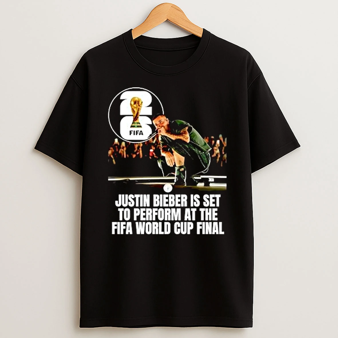 Music Fan Apparel Justin Bieber Is Set To Perform At The Fifa World Cup Final T Shirt