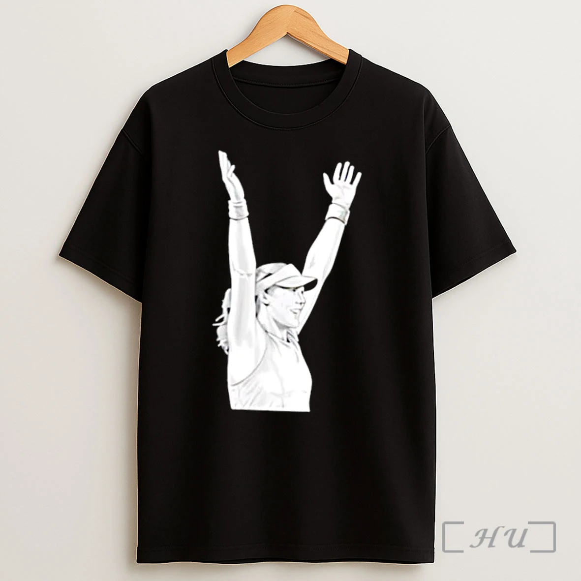 Officials Babolat Victory Tennis Player Arms Raised Celebration Black Shirt