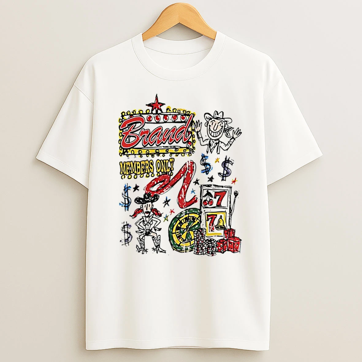 Officials Brand Members Only Las Vegas Cowboy Cowgirl Casino Slot Machine Gambling Premium T Shirt Sweatshirt Hoodie