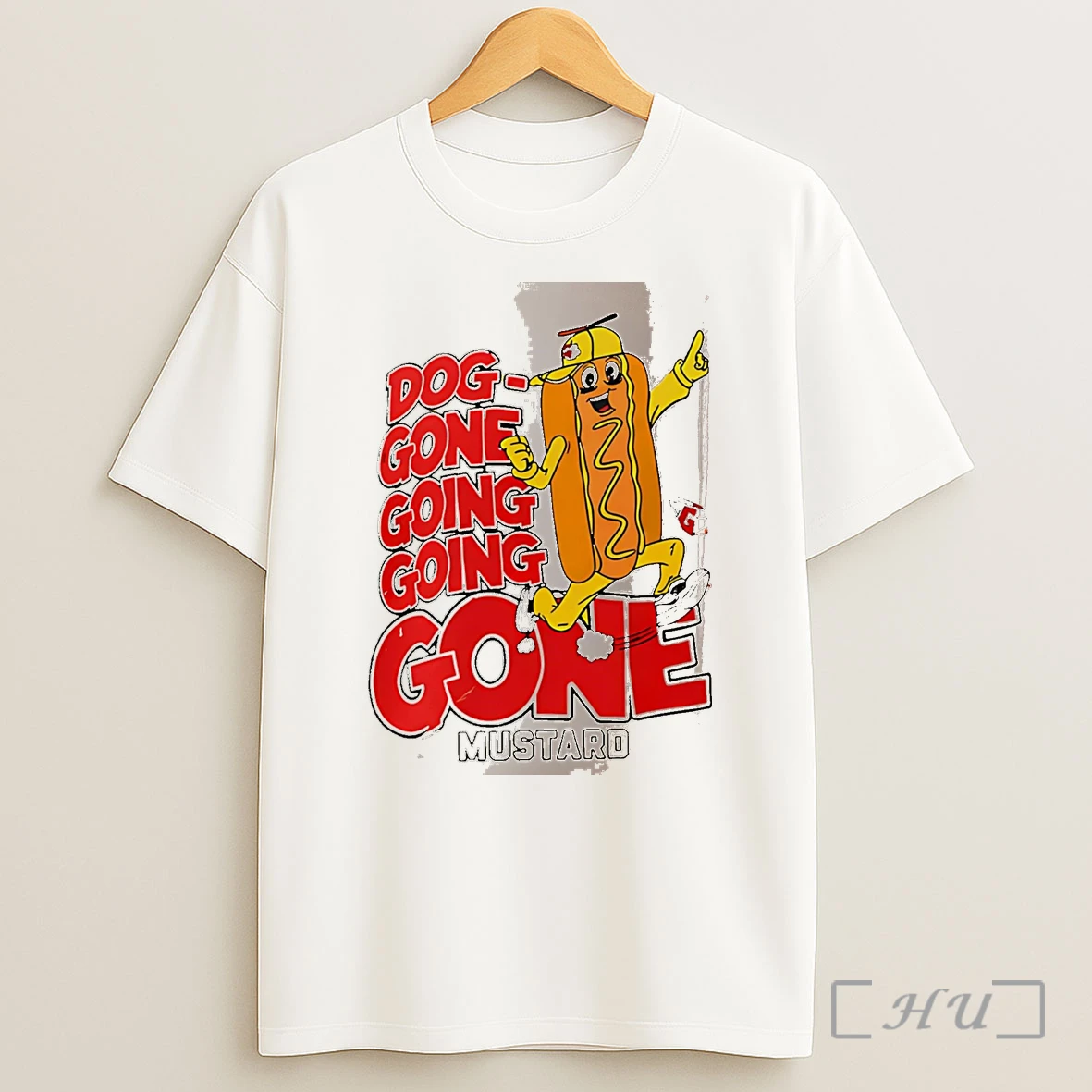 Officials Dog Gone Going Going Gone Mustard Hot Dog White Shirt