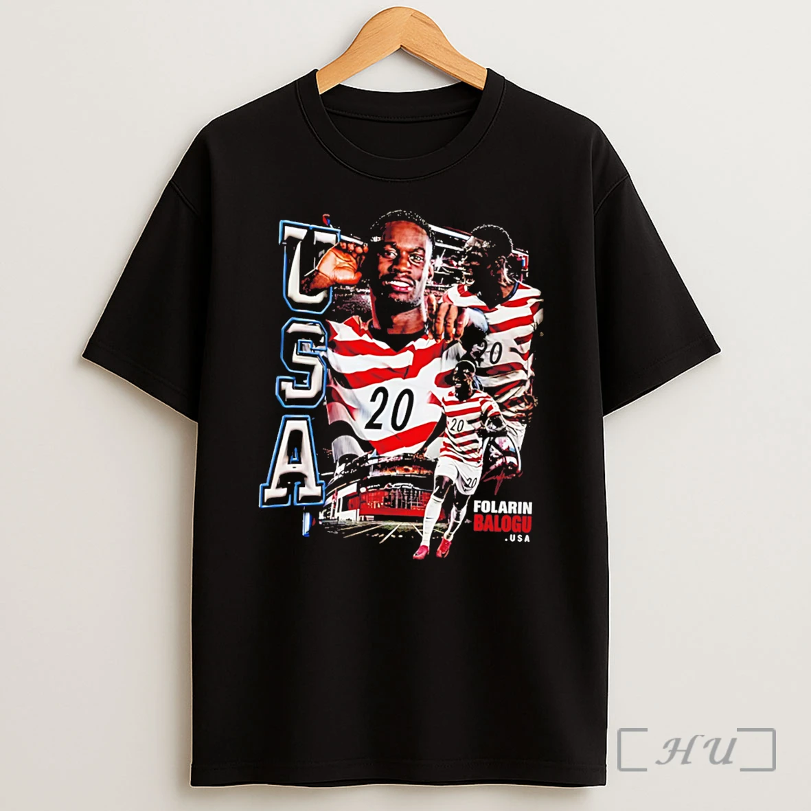 Officials Folarin Balogun Usa Soccer Graphic Tee Shirt