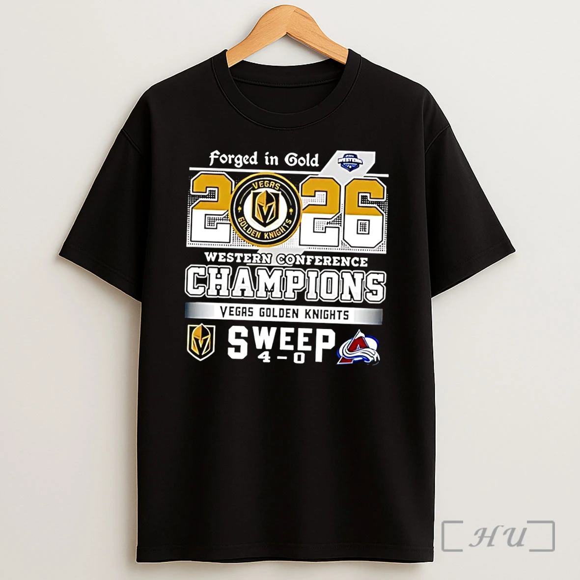 Officials Forged In Gold Western Conference Champions Sweep 4 0 Vegas Golden Knights Black Shirt