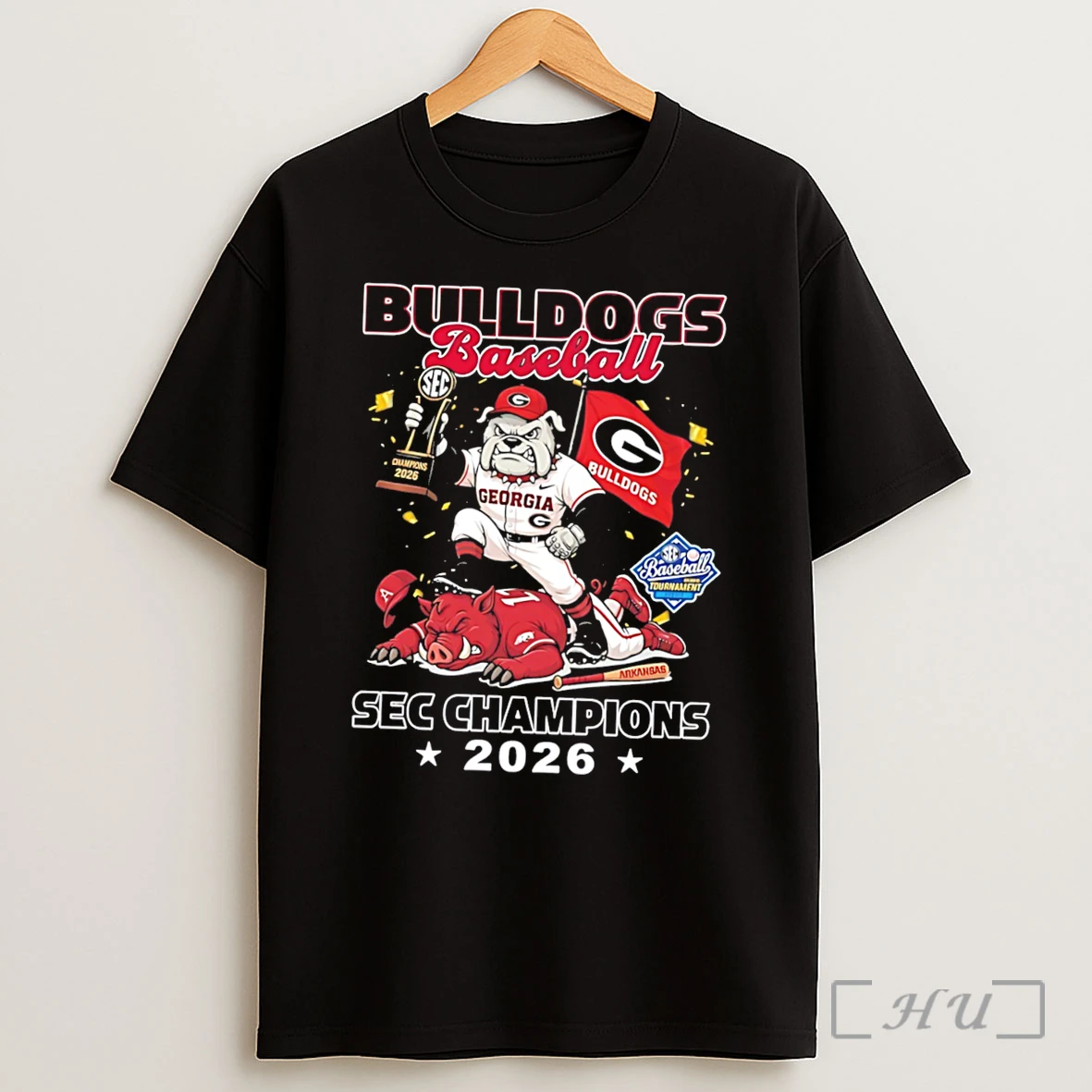 Officials Georgia Bulldogs Baseball 2026 Sec Champions Mascot Tee Shirt