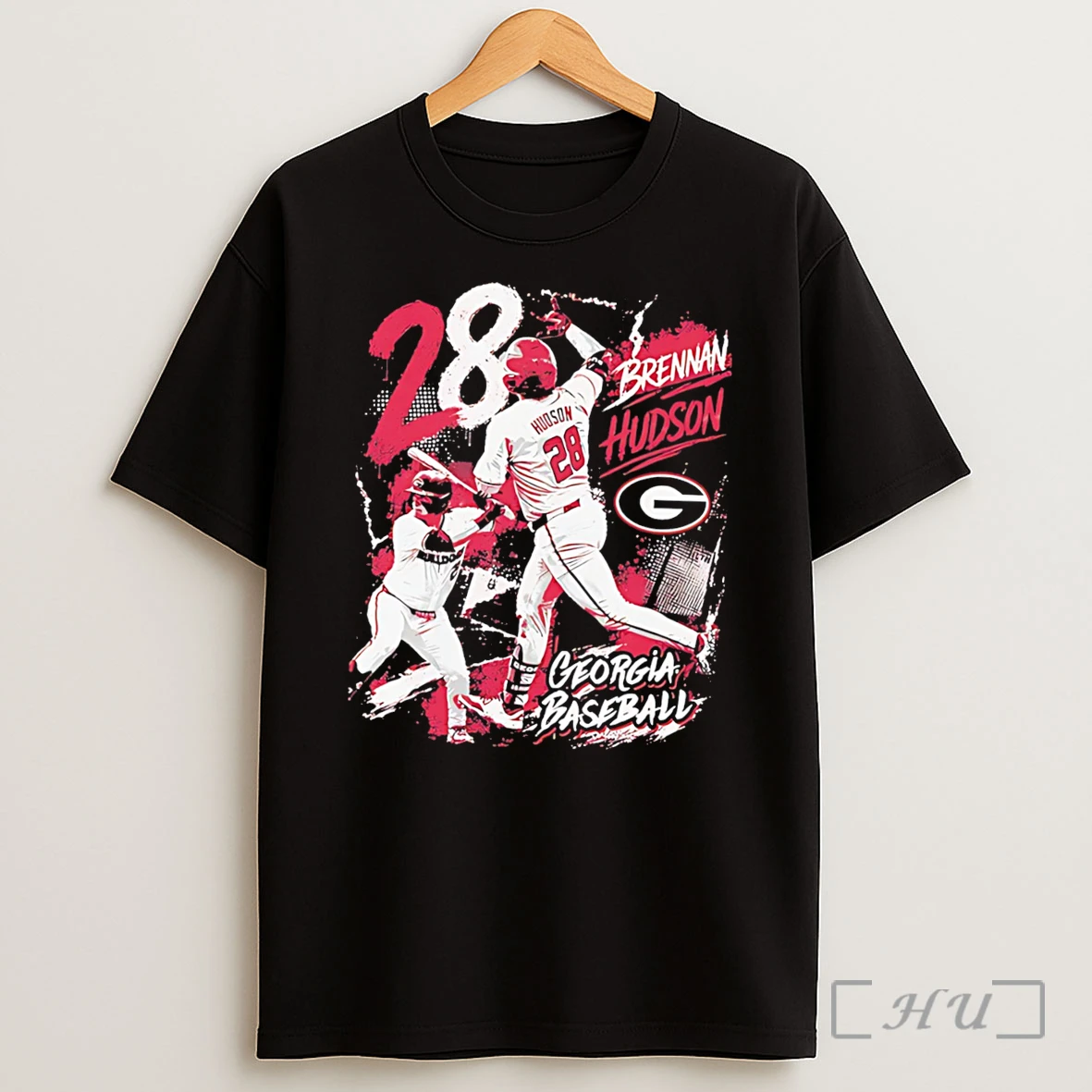 Officials Georgia Bulldogs Brenna Hudson Number 28 Player Collage Tee Shirt