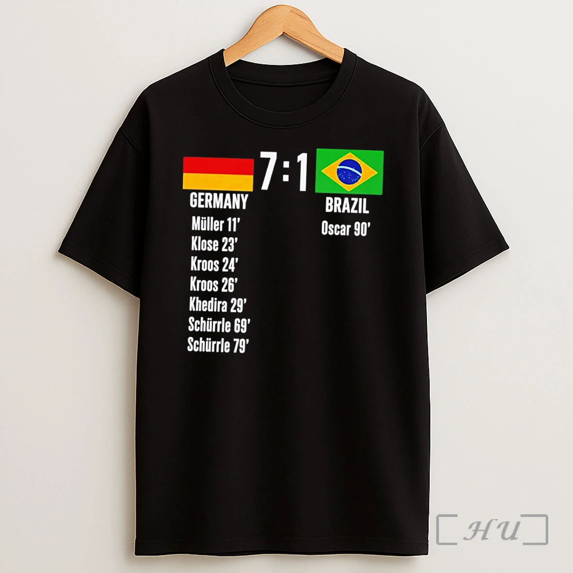Officials Germany Vs Brazil 7 1 Player Name Score Tee Shirt