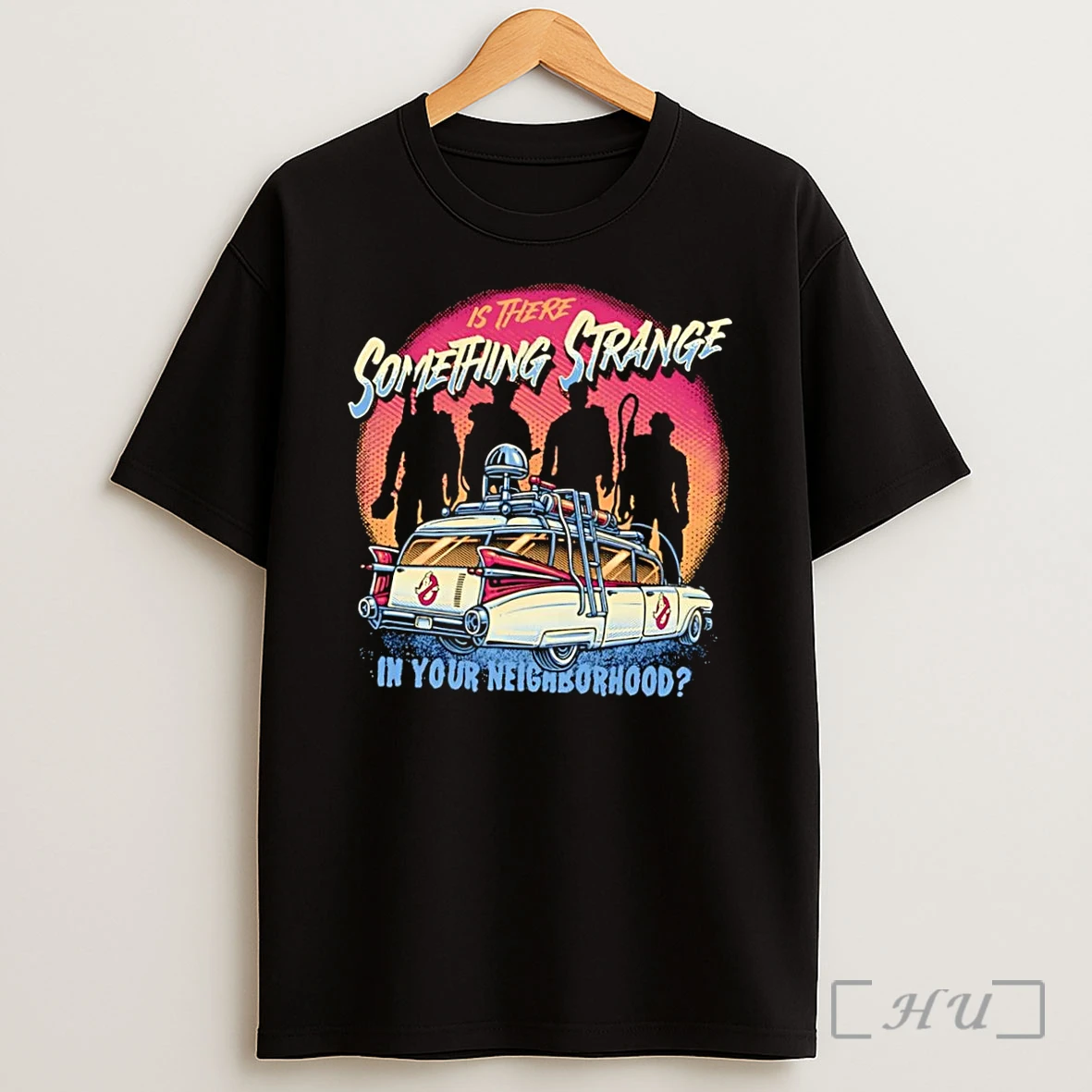 Officials Ghostbusters Hunting Is There Something Strange In Your Neighborhood Black Shirt