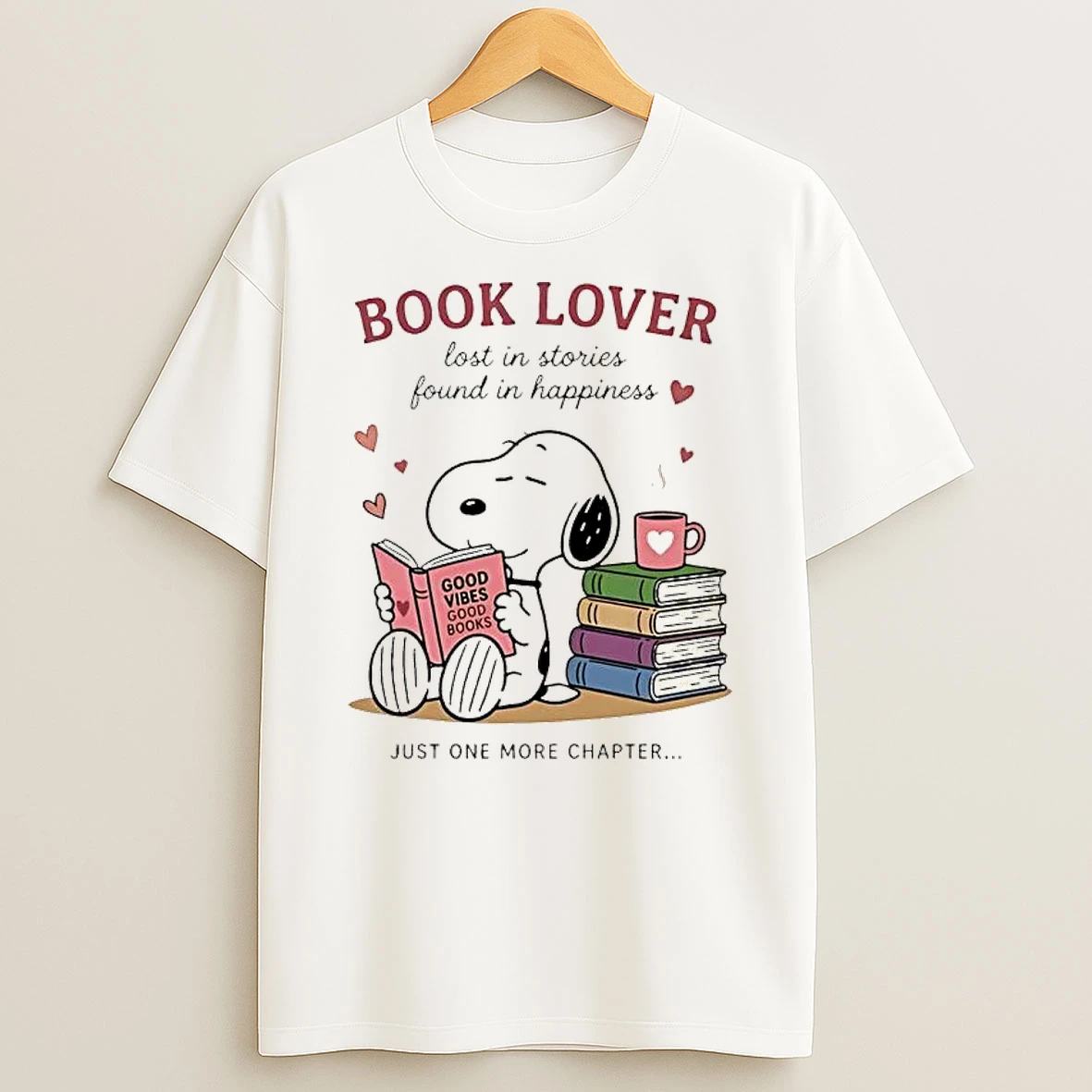 Officials Just One More Chapter Snoopy Book Lover Lost In Stories Found In Happiness Premium T Shirt Sweatshirt Hoodie