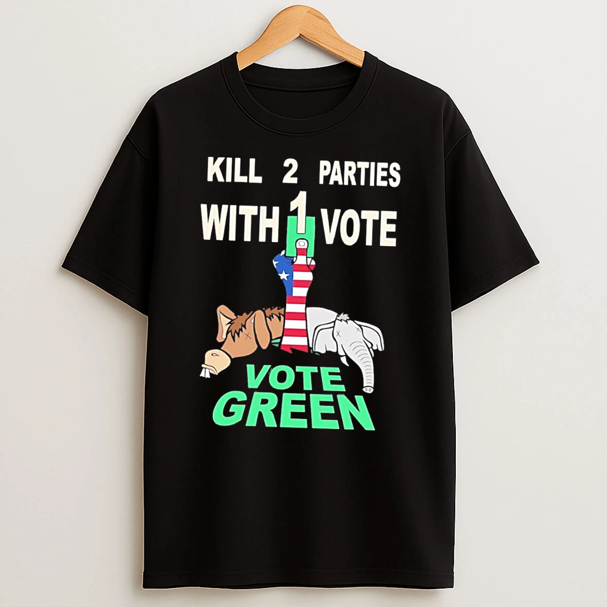 Officials Kill 2 Parties With 1 Vote Vote Green Political Tee Premium T Shirt Sweatshirt Hoodie