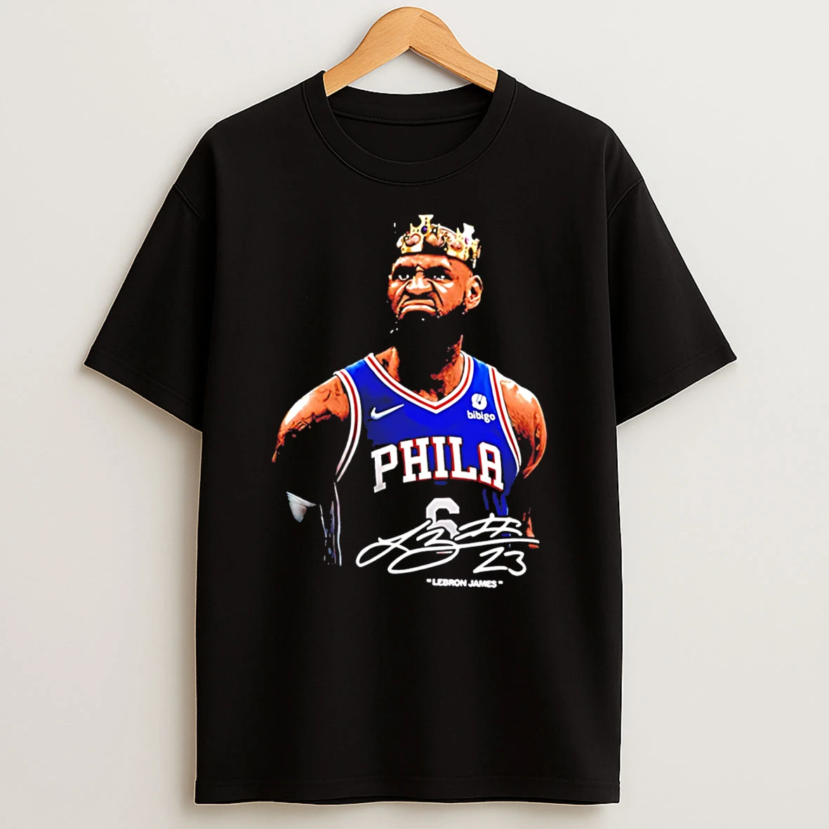 Officials Lebron James Philadelphia 76ers The King Crown Signature Tee Premium T Shirt Sweatshirt Hoodie