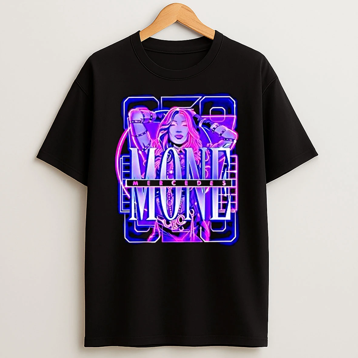 Officials Mercedes Mone Pose Neon Graphic Womens Premium T Shirt Sweatshirt Hoodie