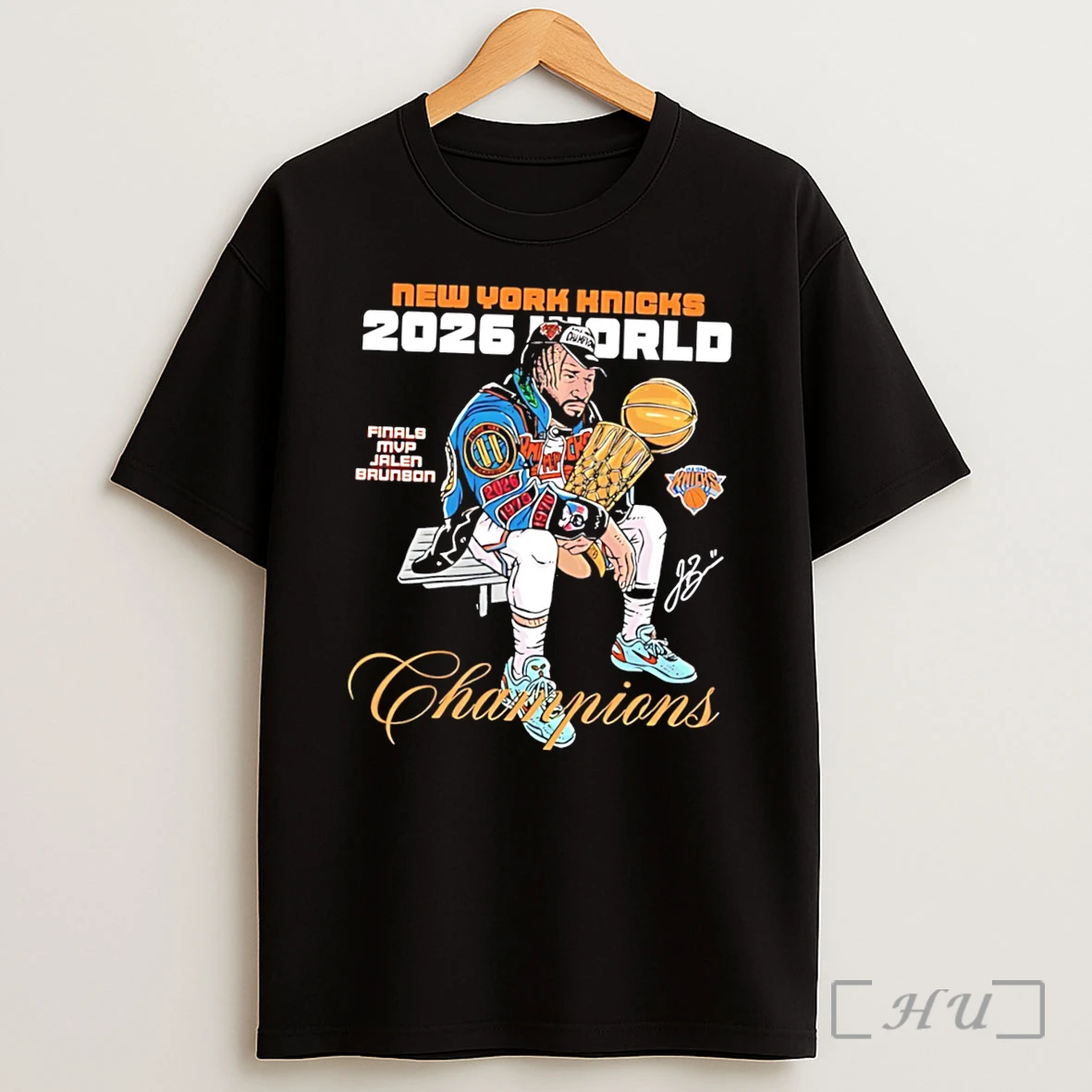 Officials New York Knicks 2026 Nba World Champions Jalen Brunson Comic Style Tee Shirt