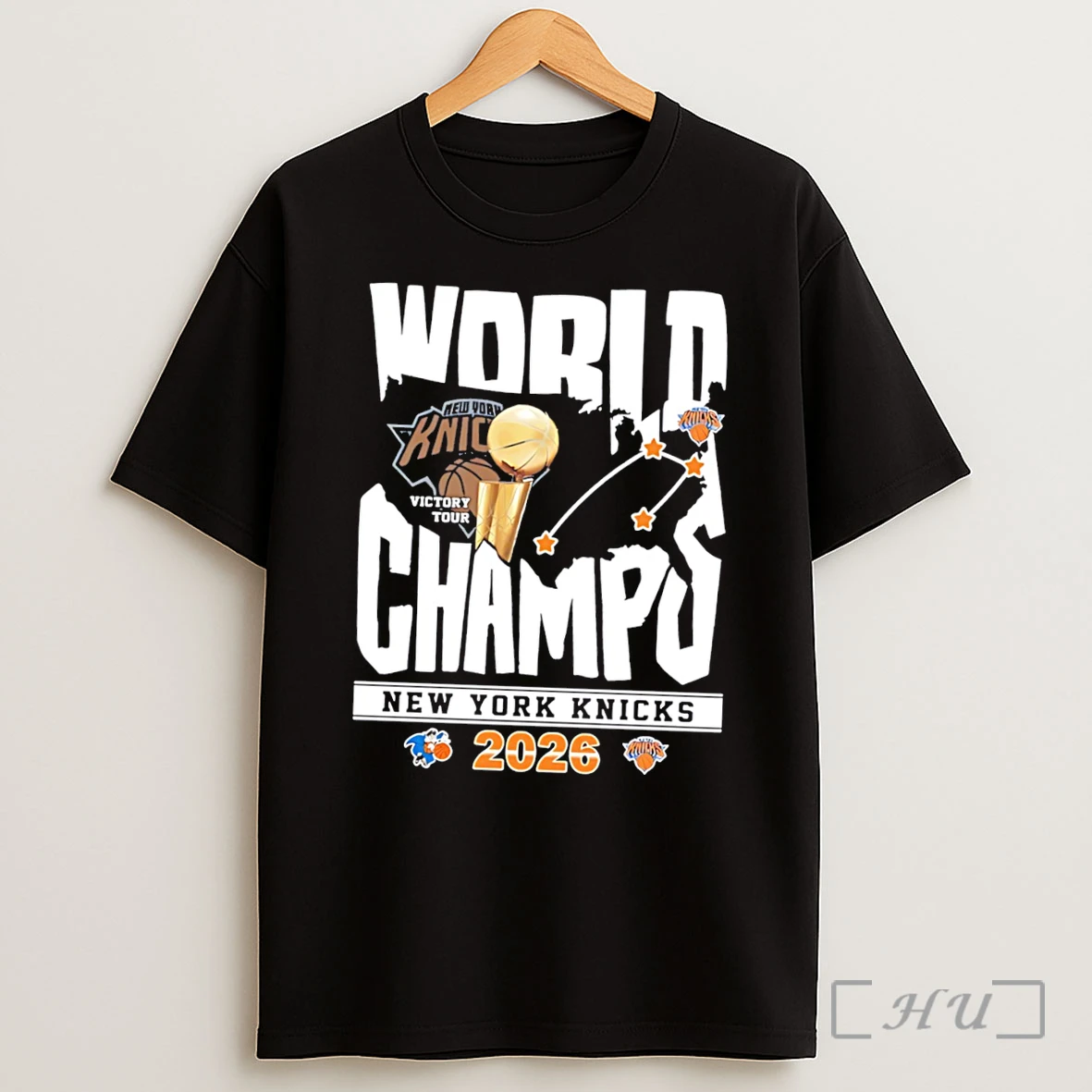 Officials New York Knicks 2026 Nba World Championship Victory Tour Graphic Tee Shirt