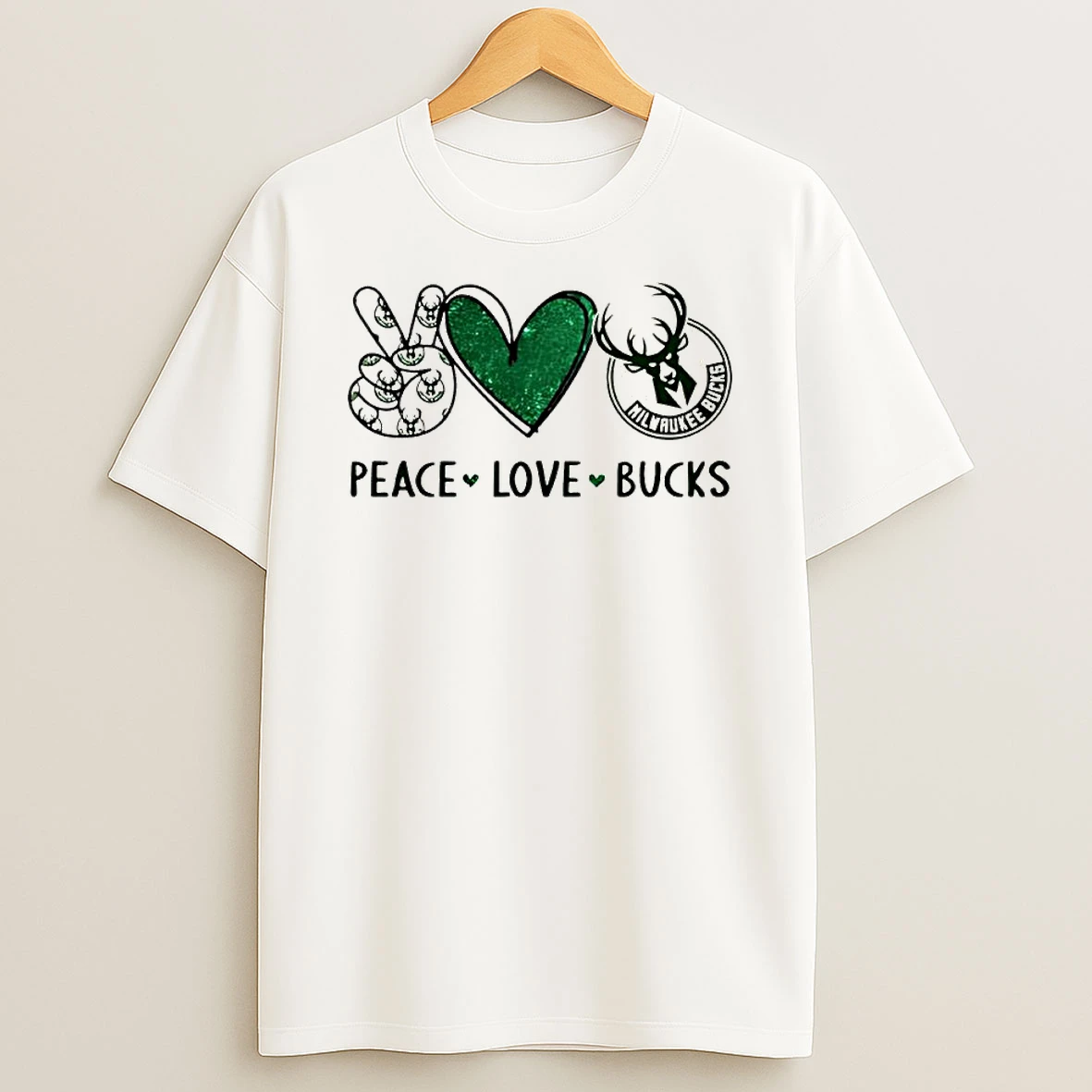 Officials Peace Love Bucks Milwaukee Bucks Premium T Shirt Sweatshirt Hoodie