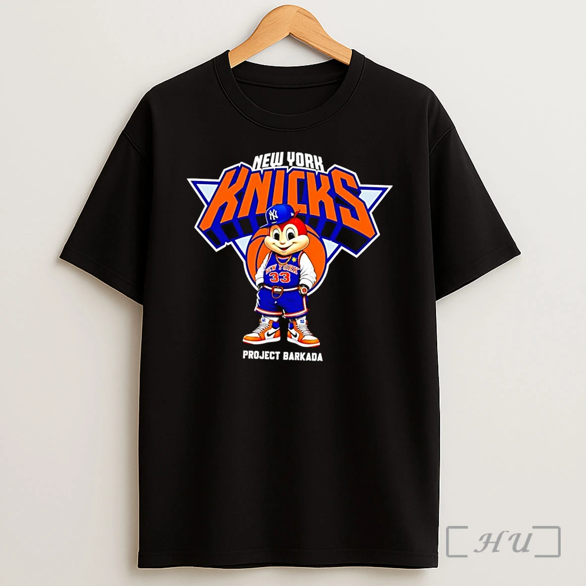 Officials Project Barkada Jollibee New York Knicks 33 Basketball Logo Black Shirt