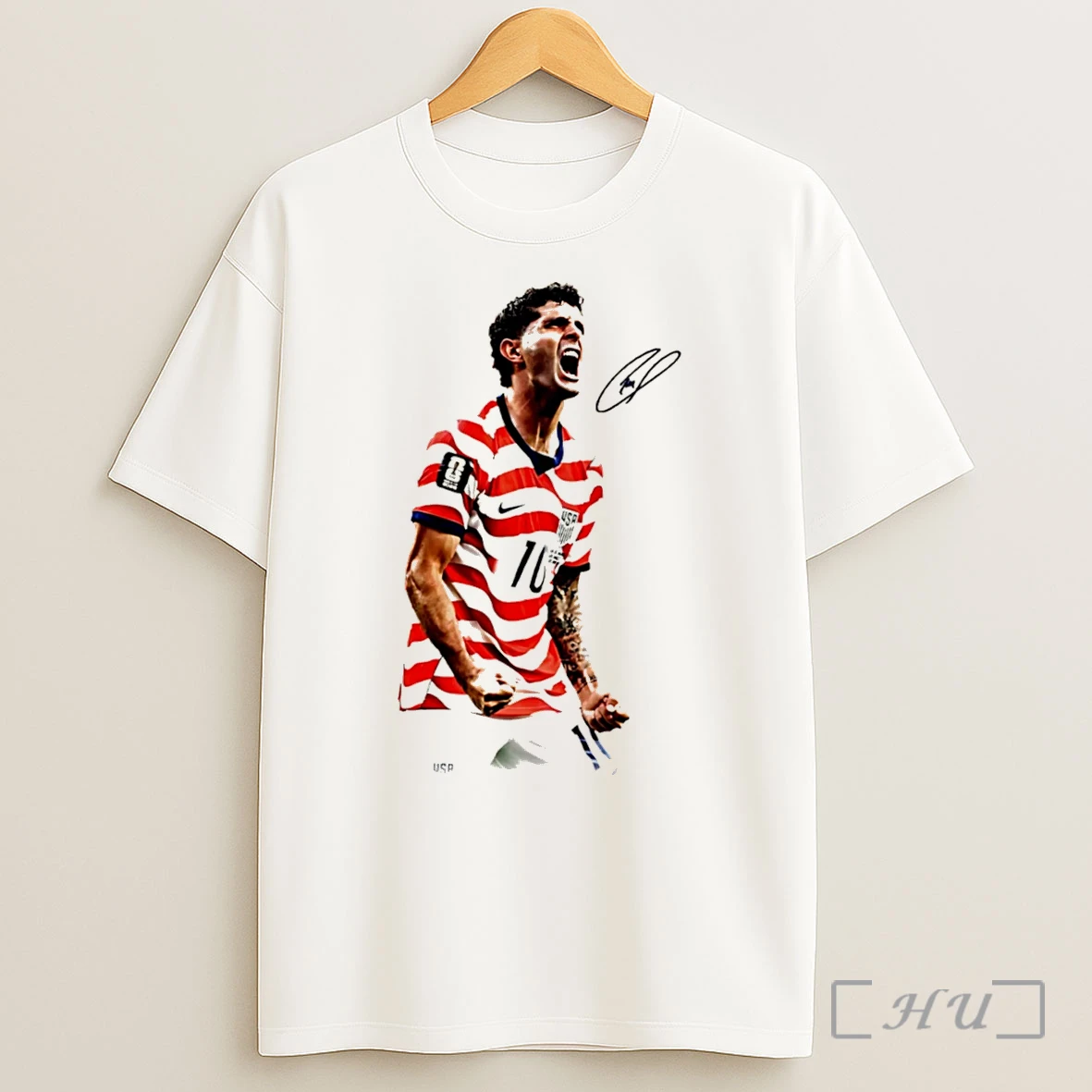Officials Pulisic Usa Soccer Captain America Signature Tee Shirt