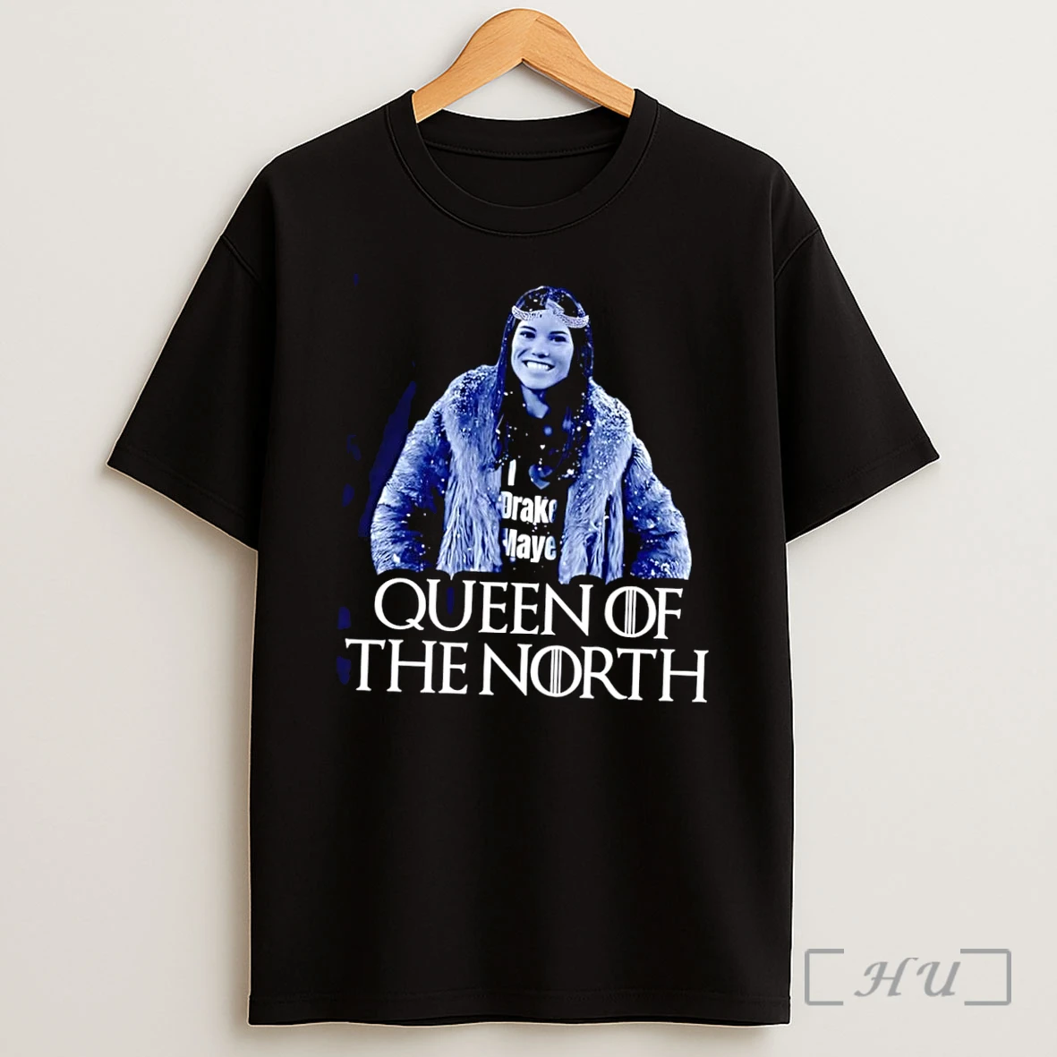 Officials Queen Of The North I Heart Drake Maye Black Shirt
