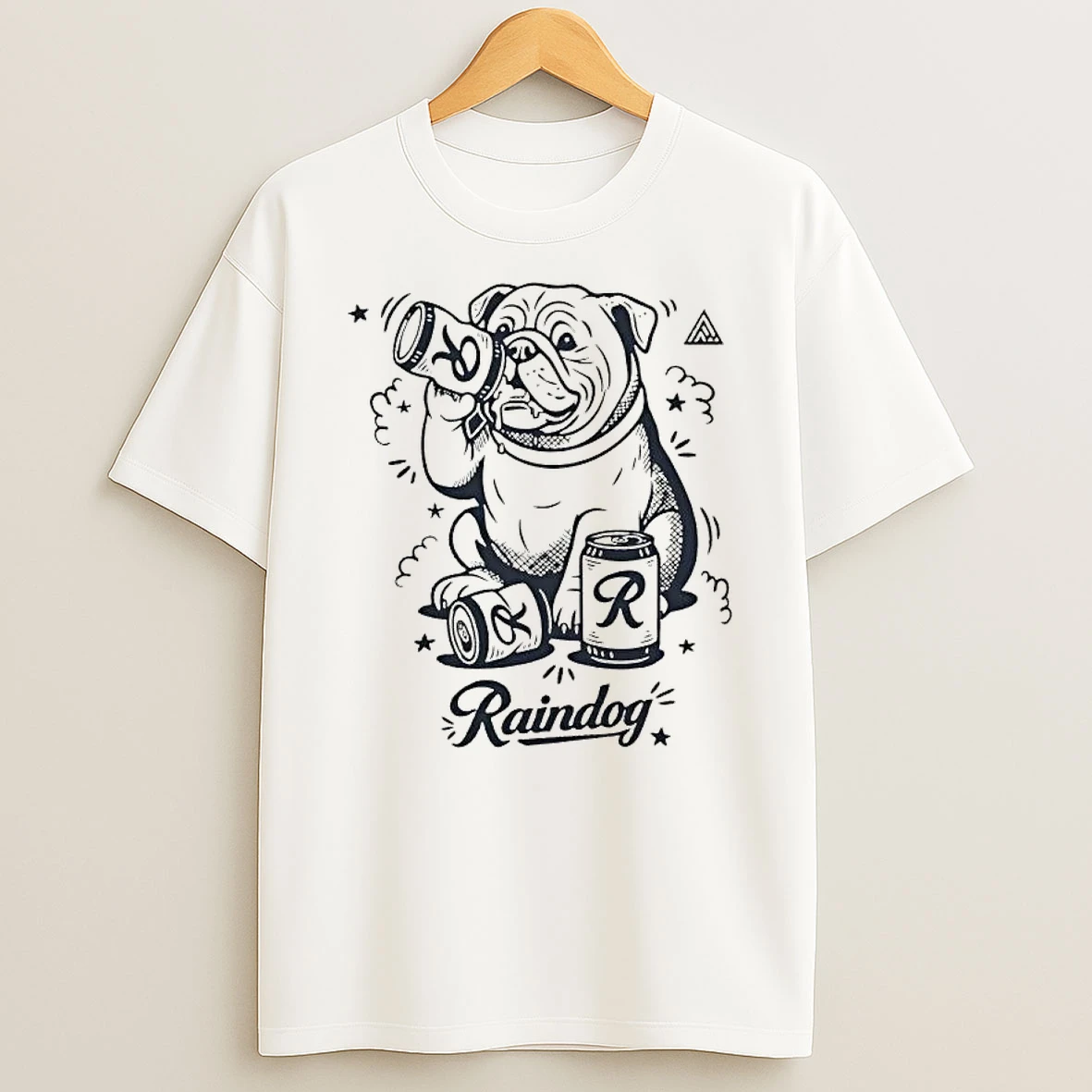 Officials Raindog Bulldog Drinking Beer Cans Mens Premium T Shirt Sweatshirt Hoodie
